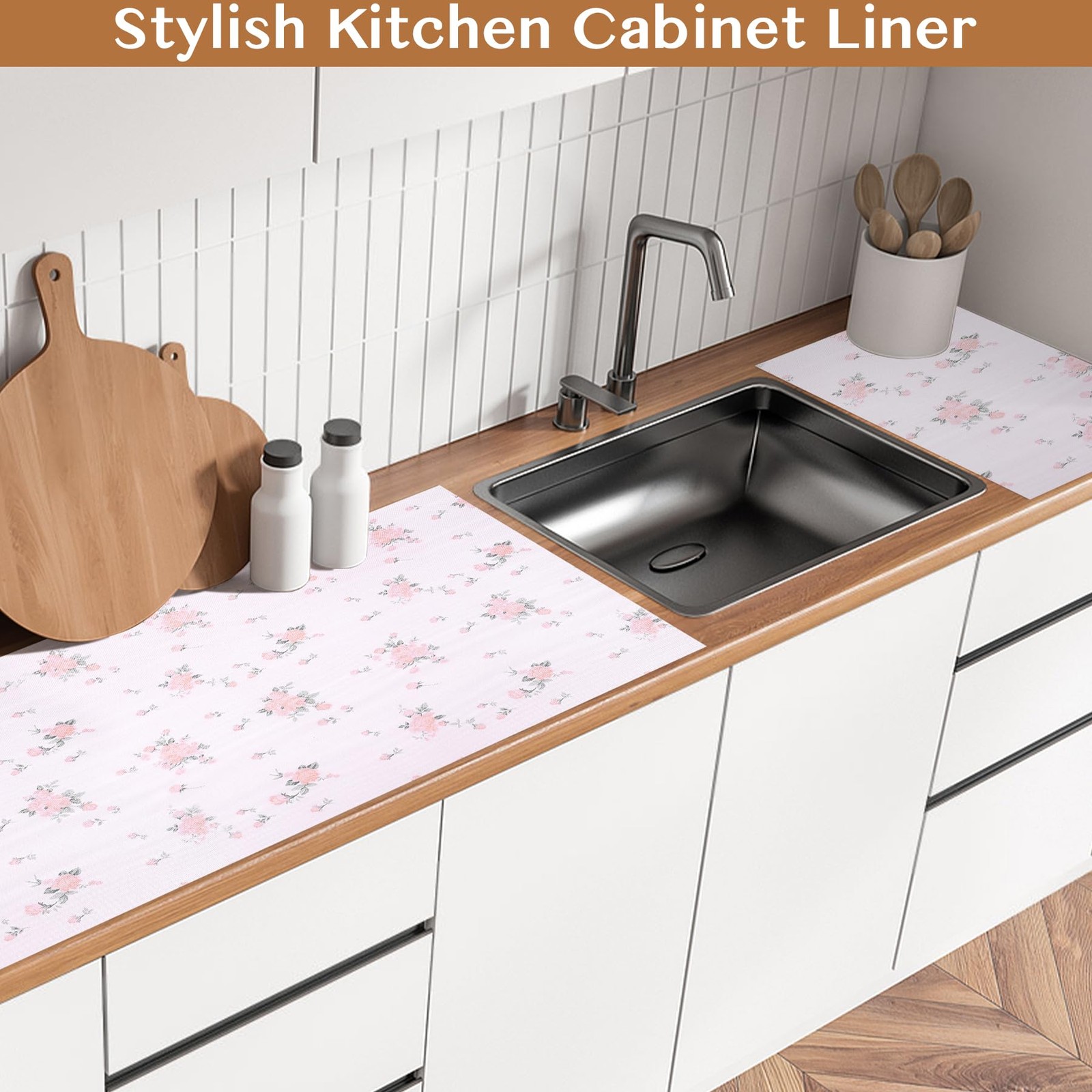 Non-Adhesive Shelf and Drawer Liner for Kitchen Cabinets, 12 in x 17FT Strong...