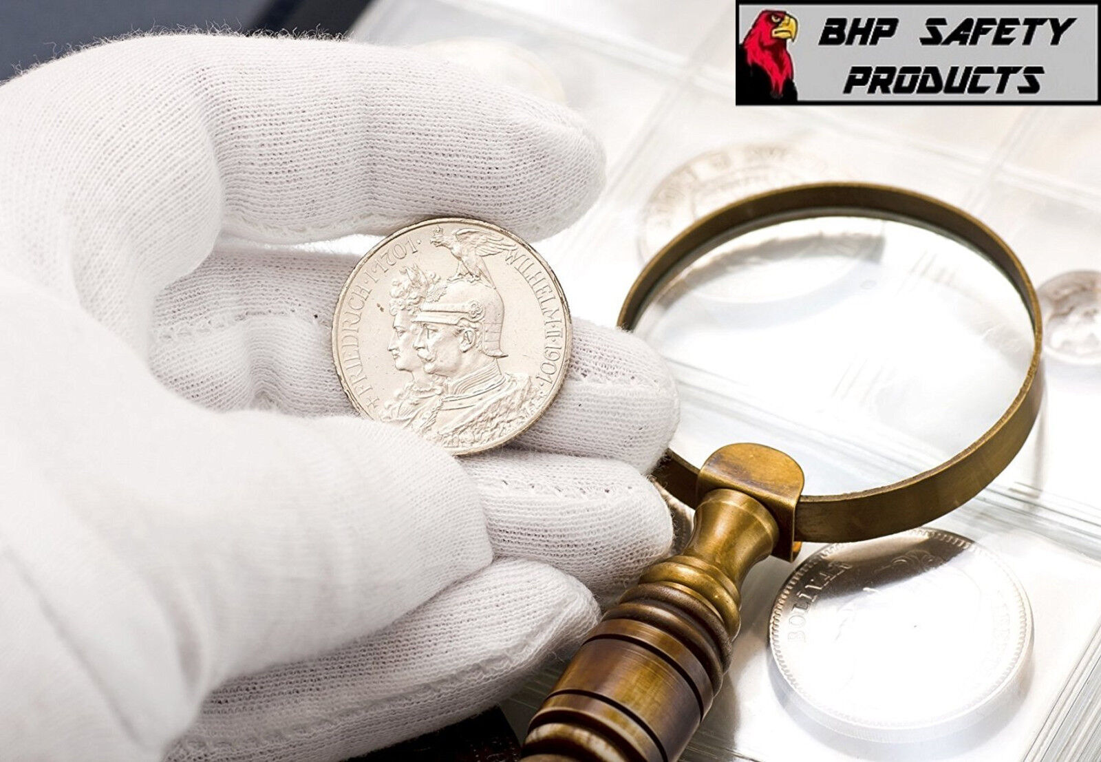 12 PAIR 1DZ WHITE INSPECTION COTTON LISLE GLOVES COIN JEWELRY LIGHTWEIGHT