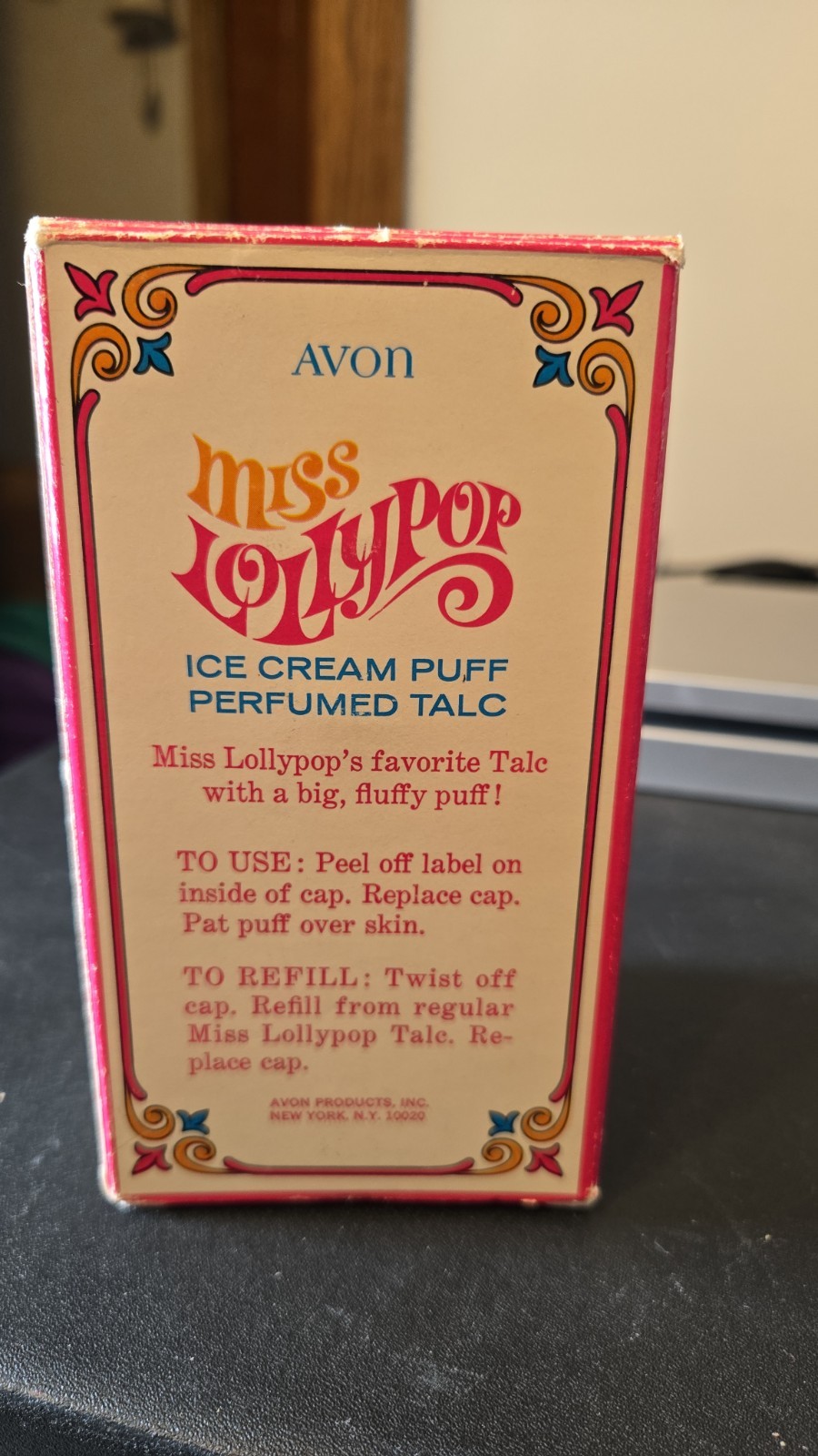 Vintage Avon Miss Lollypop Ice Cream Puff 3.5 OZ Perfumed Talc