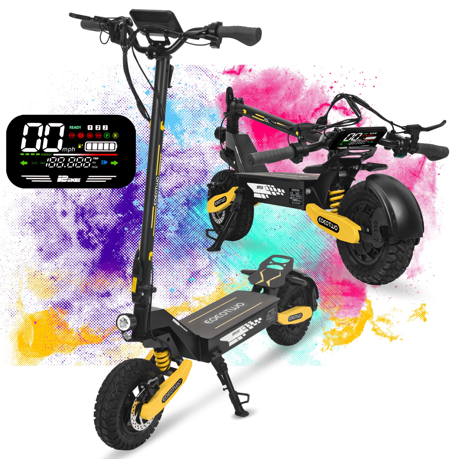1200W Electric Scooter for Adult 48V13AH 28MPH 11'' Off-road Commuting E-Scooter