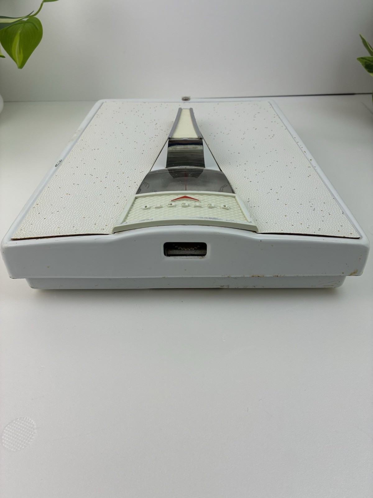 Art Deco Detecto Bathroom Scale White Gold Speckles Vintage Weight Scale