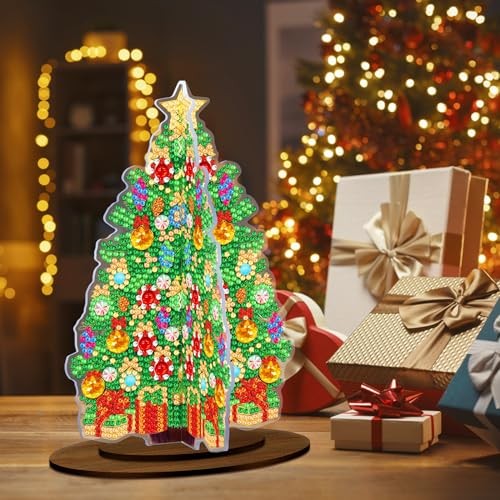 3D Christmas Tree Diamond Art Painting Desktop Ornament DIY 3D Christmas Tree 3