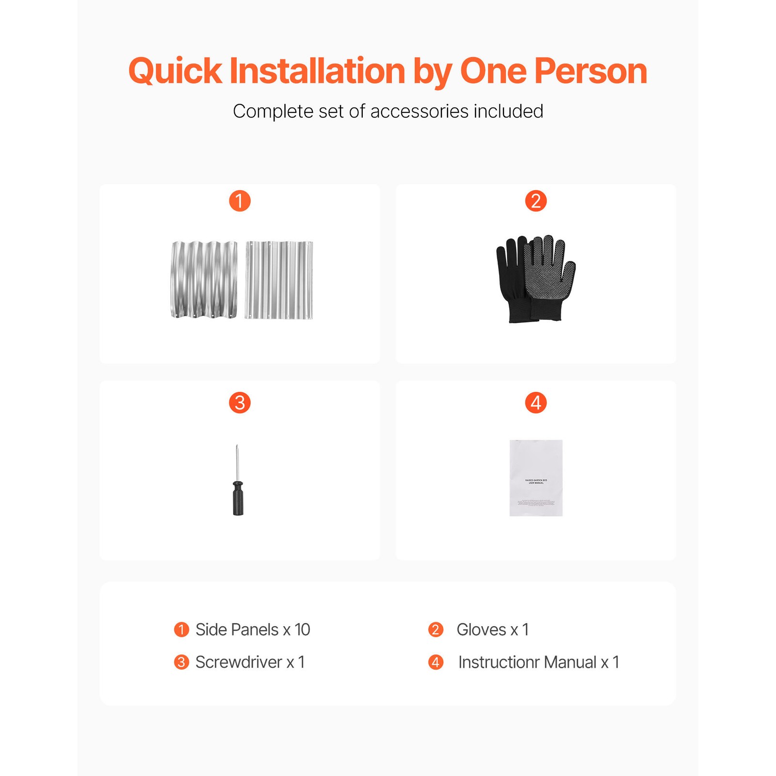 Uimoso Metal Raised Garden Bed Galvanized Planter Box 4x2x1 ft in Silver Finish