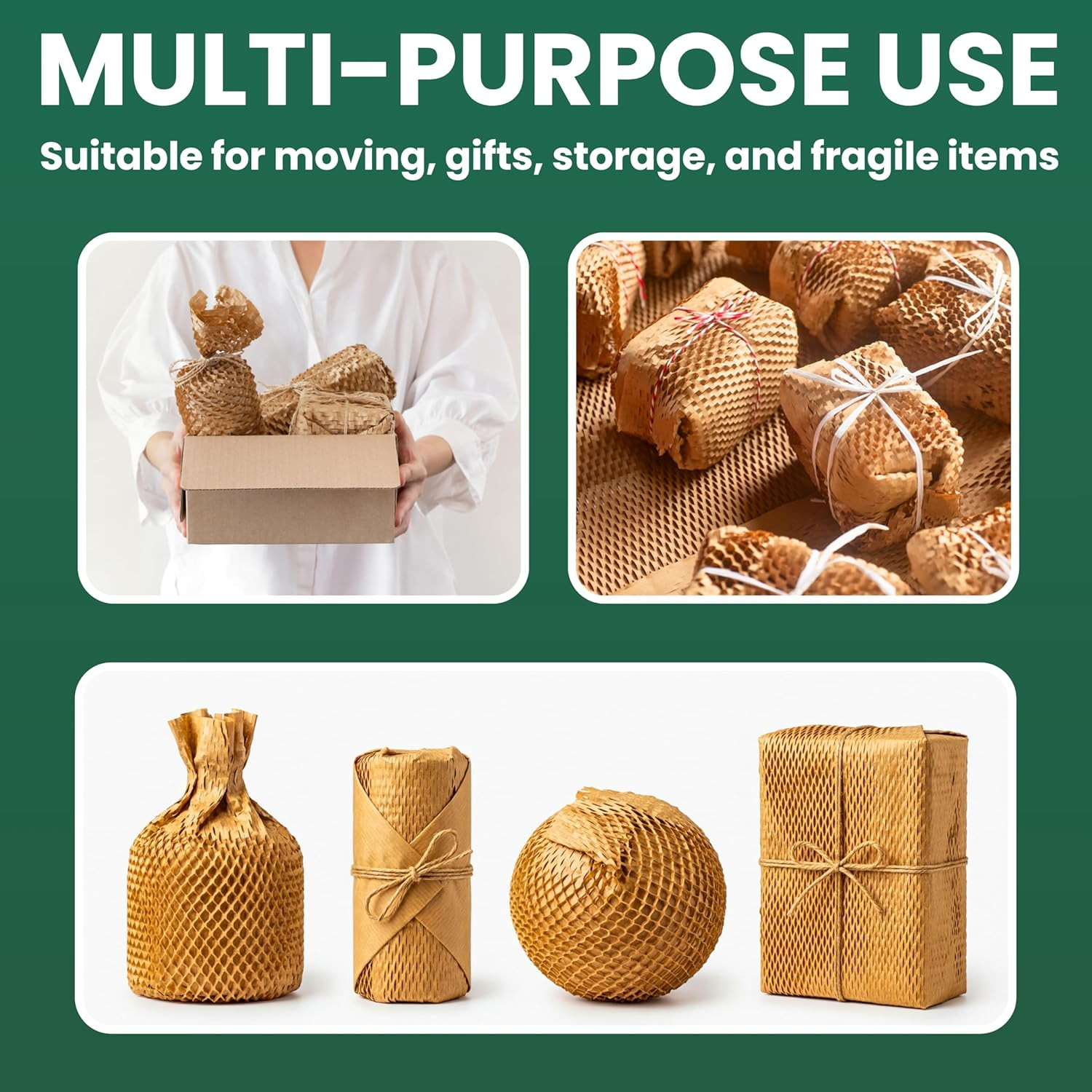 12" x 150FT Honeycomb Packing Paper Roll Eco Friendly Packing Material