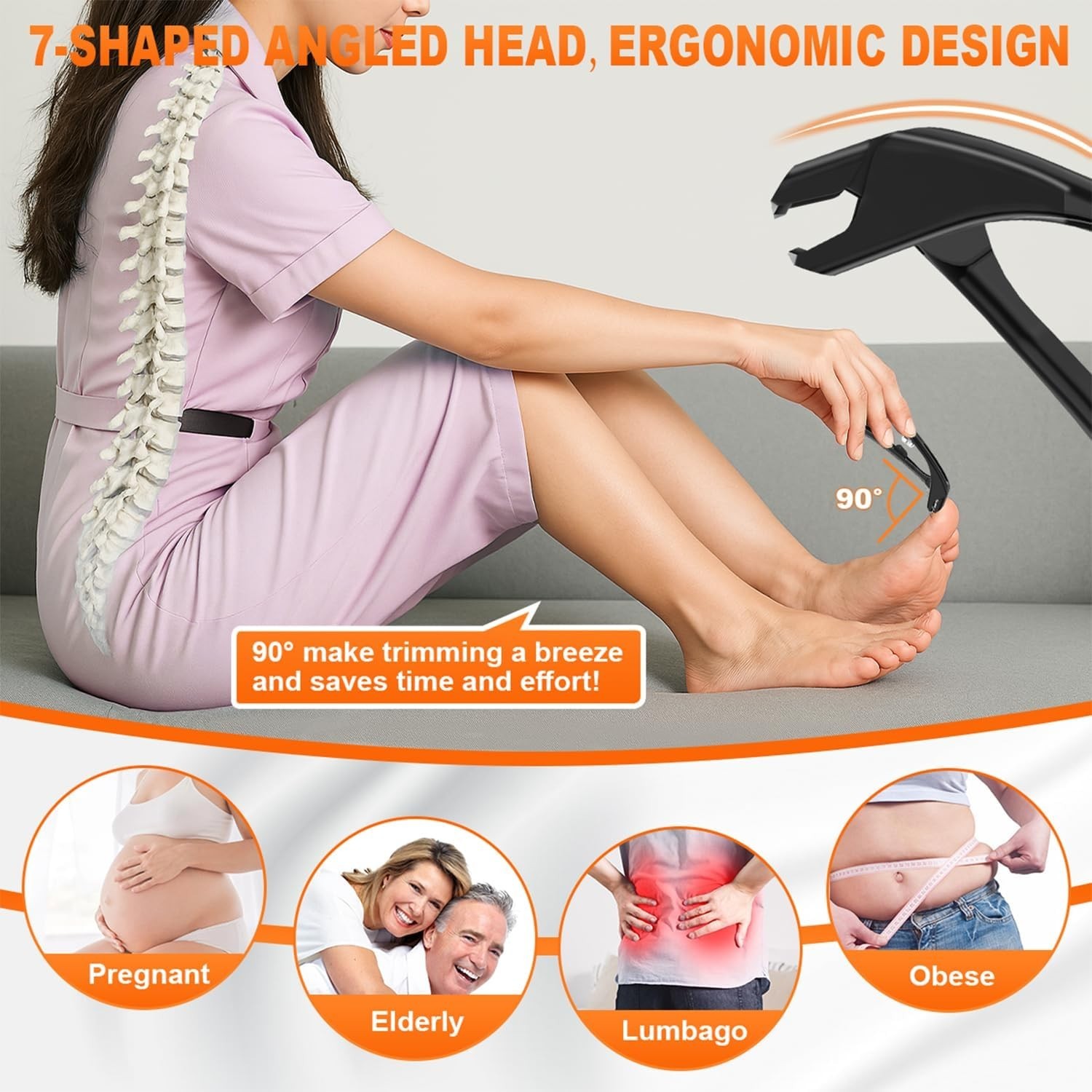 Toenail Clippers for Seniors Thick Toenails, 2024 Upgrade Angled Head Large Toe