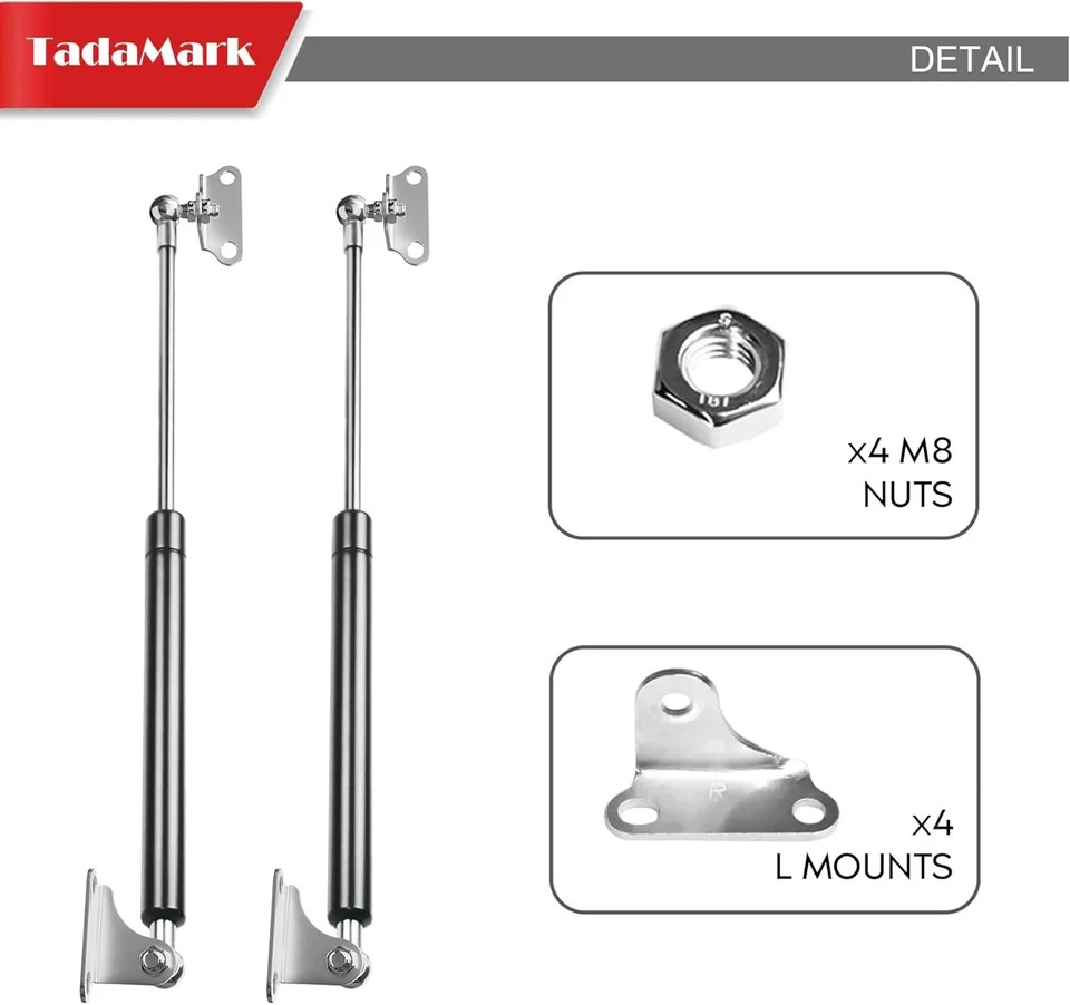 2pc 17" 100lb Gas Struts with Brackets for RV Bed Heavy Duty Lid Hatch C16-10171