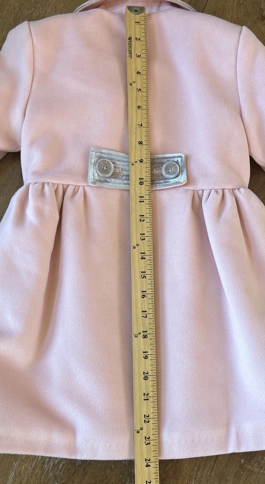 Rachel Riley Coat Girls Sz 5 Pink Long Sleeve Button Up Dress Coat Double Breast