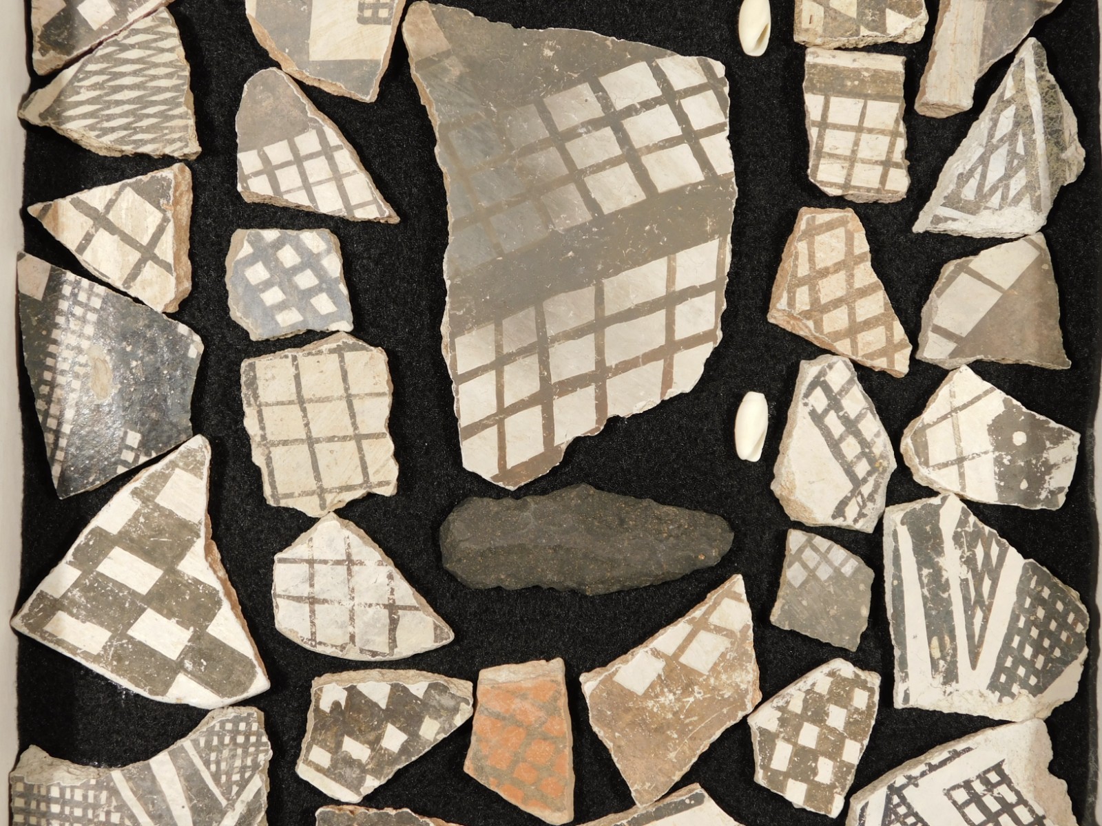 Big Lot! of ANASAZI Pottery Shards or Sherds in Wall Mountable Frame Arizona