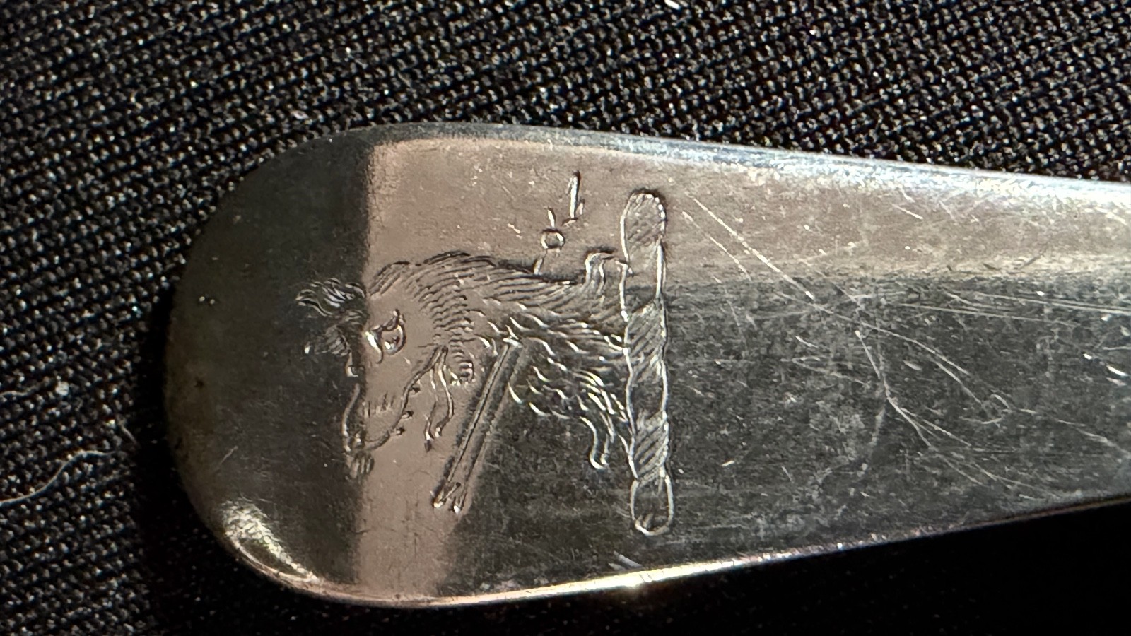 Circa 1710 English Britannia Hanoverian Spoon Crested