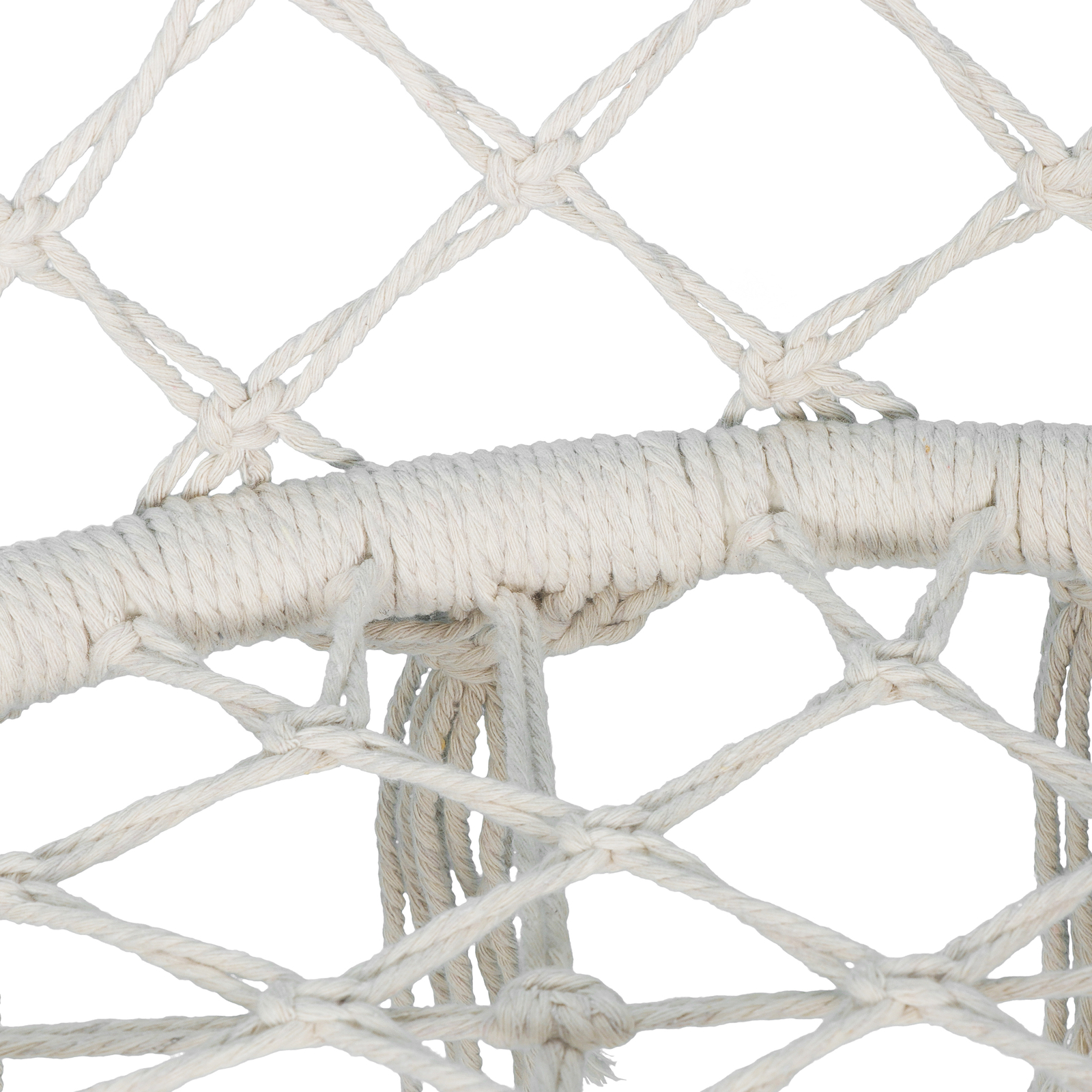 Beige Hammock Chair Macrame Swing Hanging Cotton Durable Rope Yard Swing Sturdy