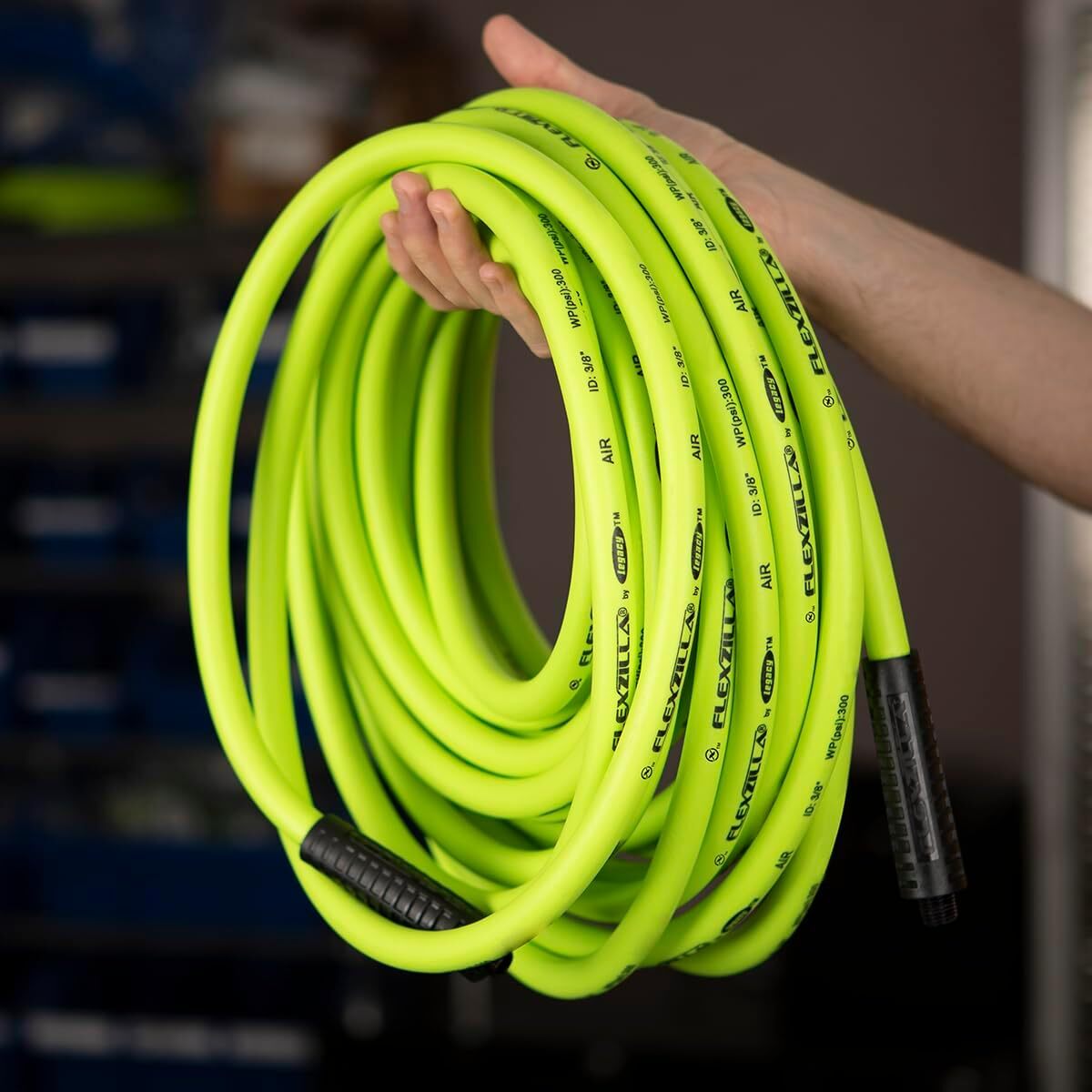 Flexzilla Pro Air Hose, 3/8 in. x 100ft., Heavy Duty, Lightweight - ZillaGreen
