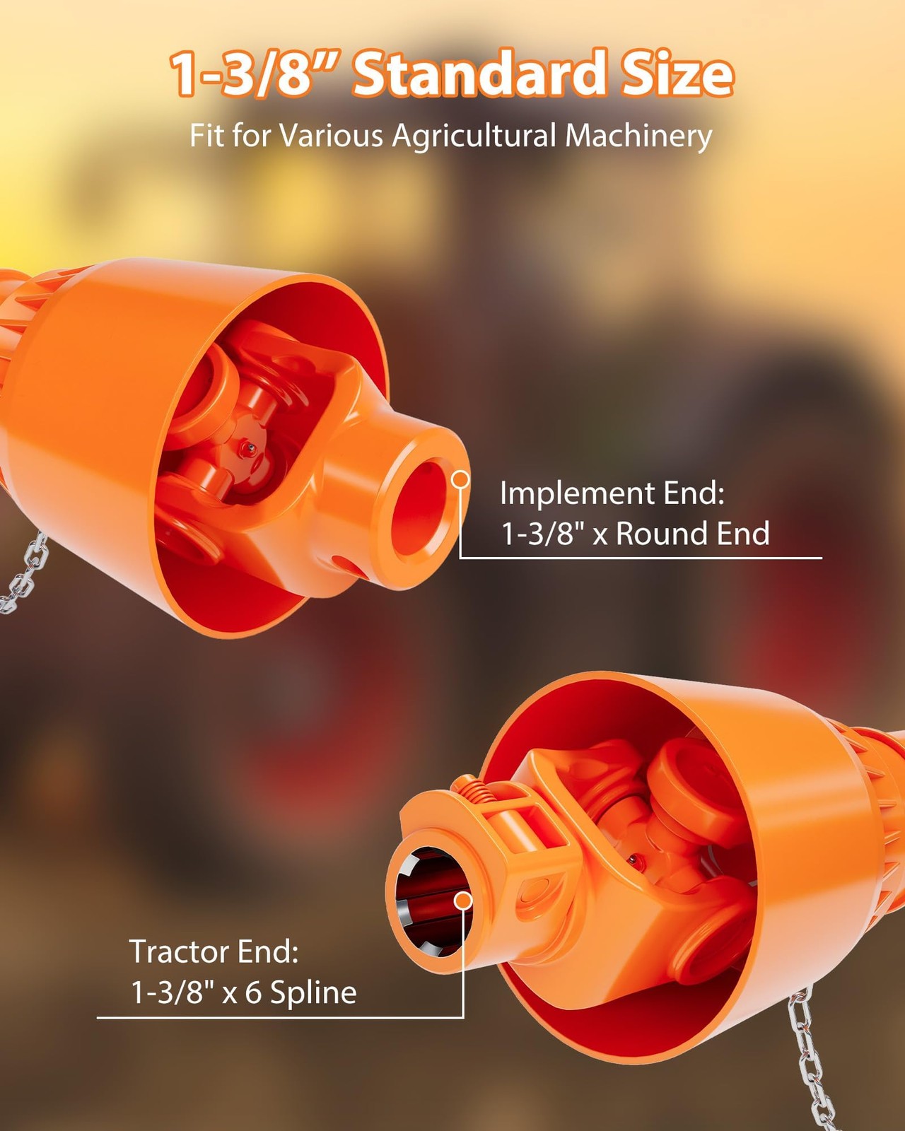 Series 4 Tractor 43"-61" Brush Hog PTO Shaft for Bush Hog 1 3/8" PTO Drive Shaft