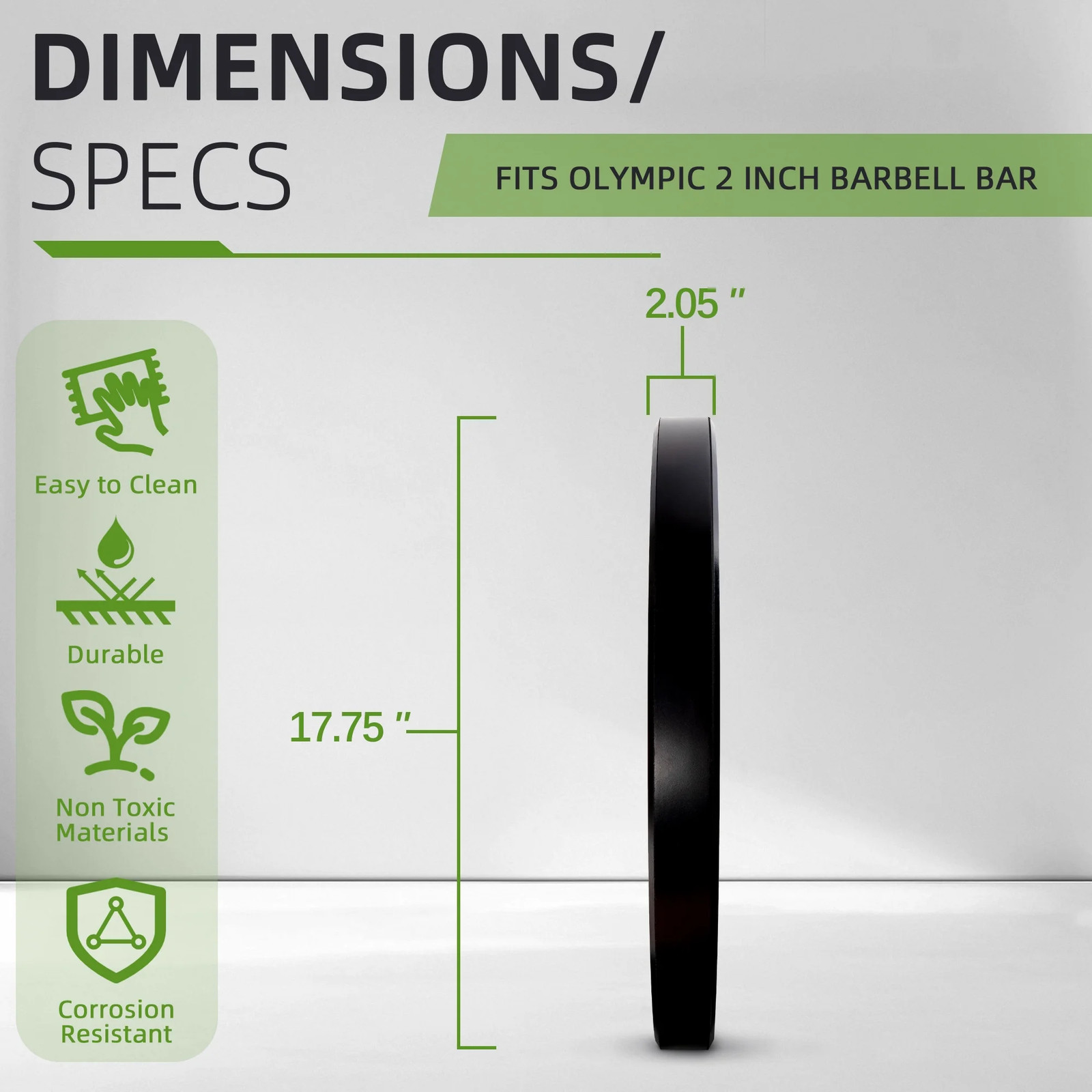 35LB Olympic Bumper Plates Pair, 2-Inch Rubber Olympic Weight Plates