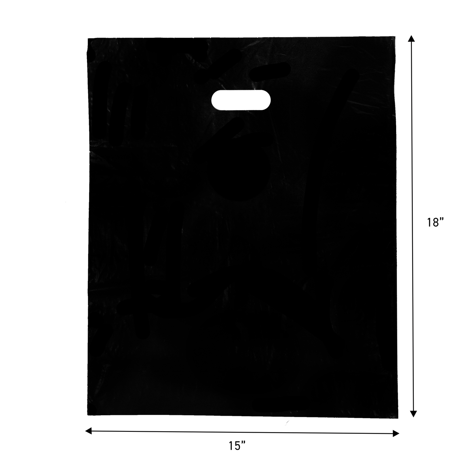 SSWBasics Retail Bags - Lightweight Black Merchandise Bags 15x18 Pack of 500