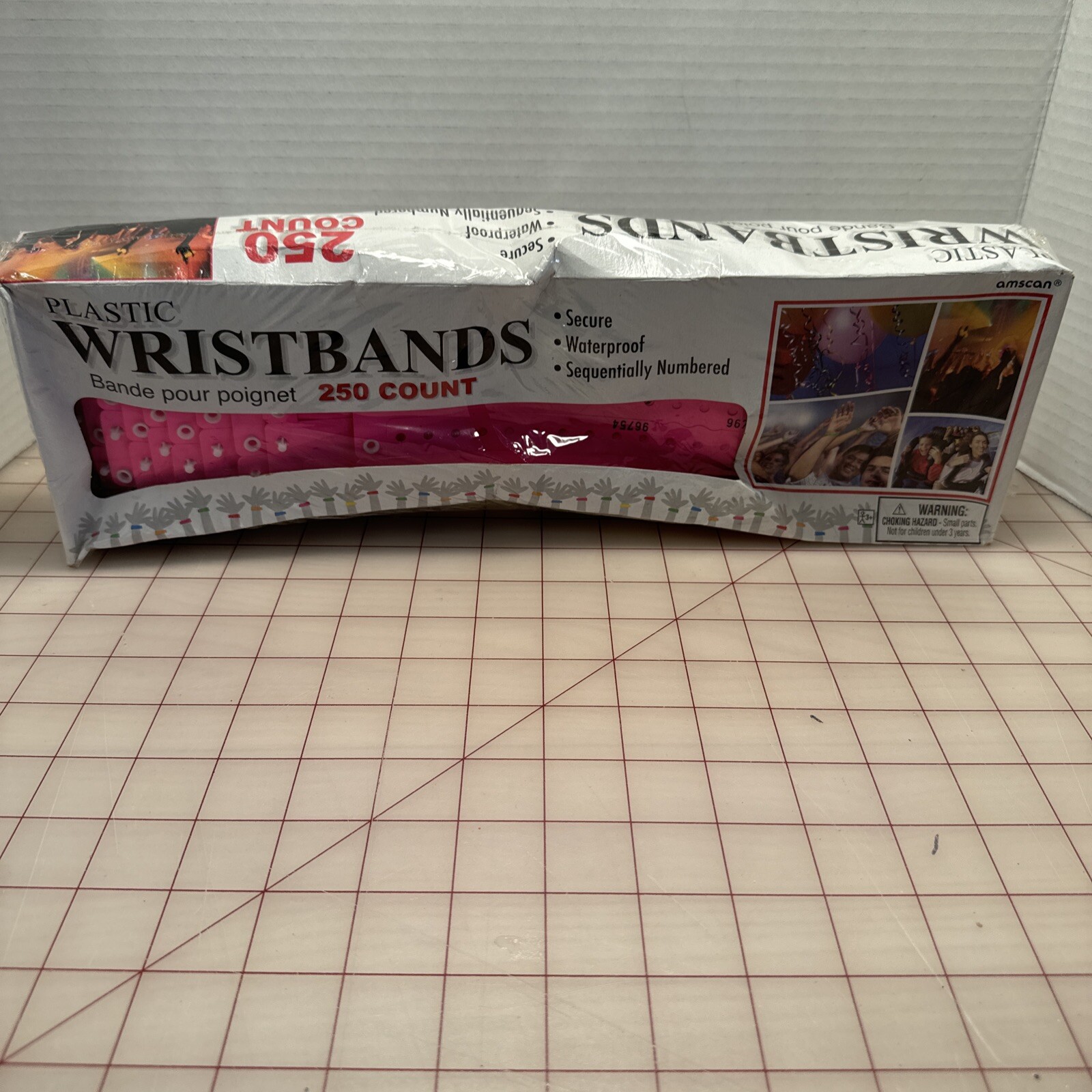 Plastic Wristbands 250 ct White, Secure, Waterproof and Sequentially Numbered