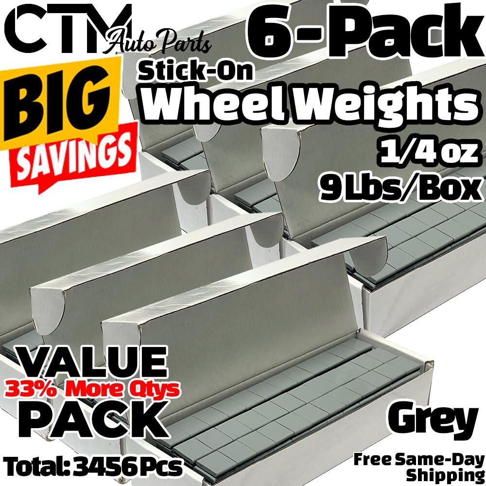 6-Box 1/4oz Grey Balance Wheel Weights Stick-on Adhesive Tape Lead-Free 54 lbs