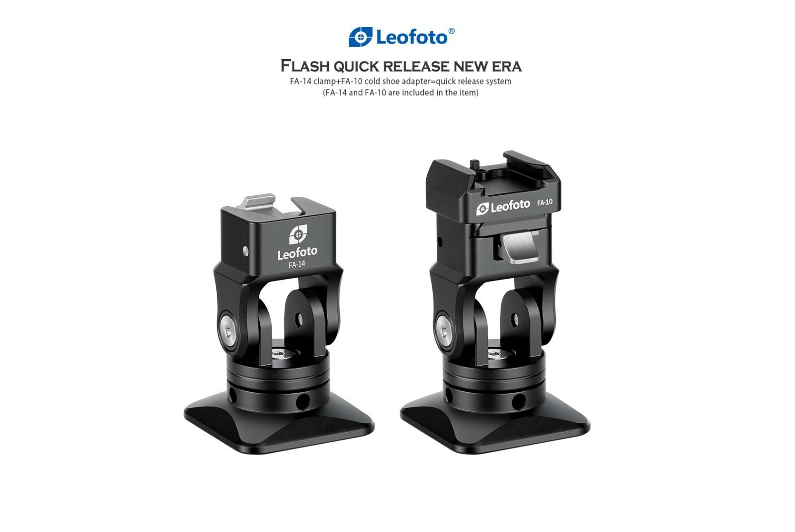 Leofoto FA-14+FA-10 Kit QR Tilting & Pivoting Flash Adapter