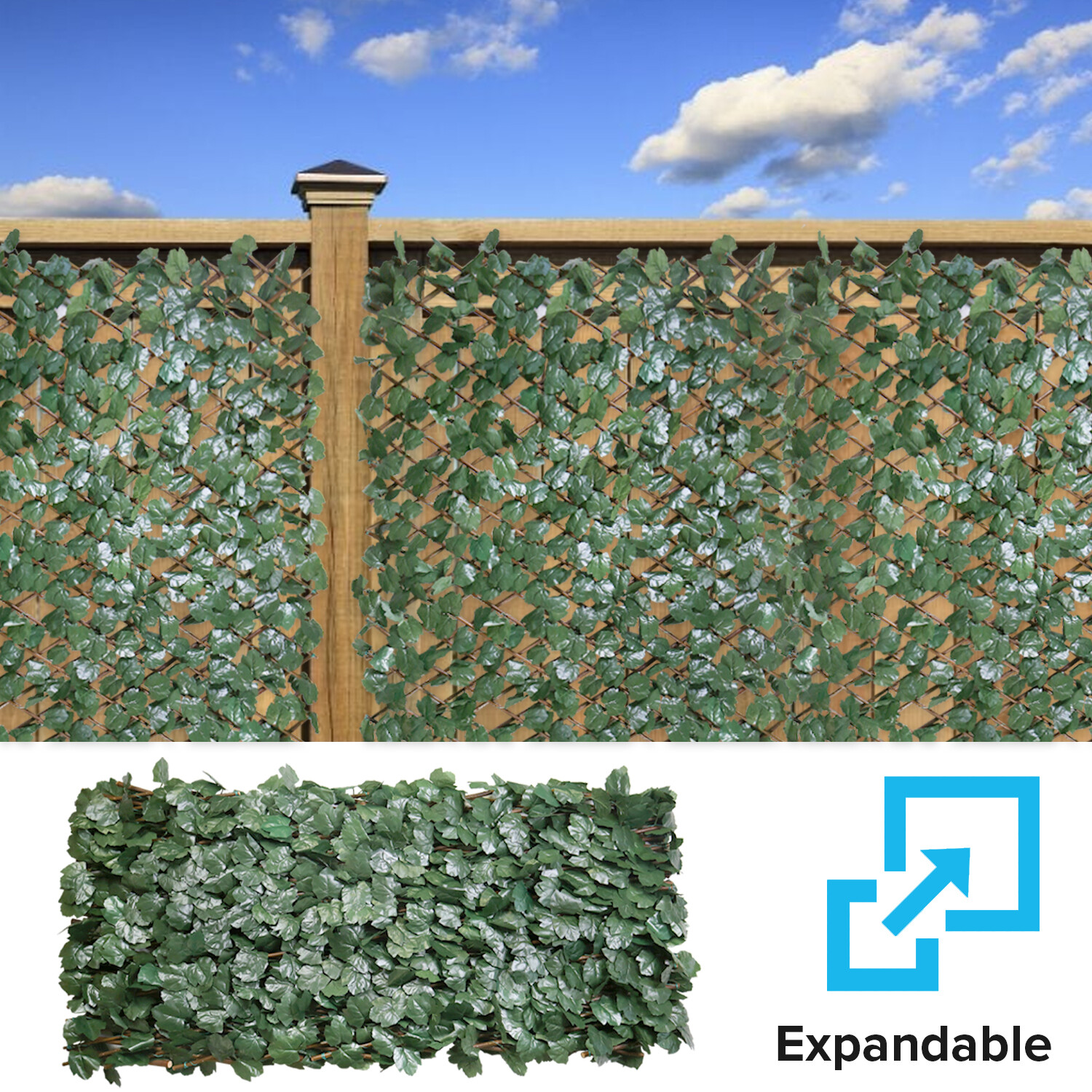 Expandable Artificial Faux Maple Leaf Home Decor Privacy Fence Wood Panel Screen