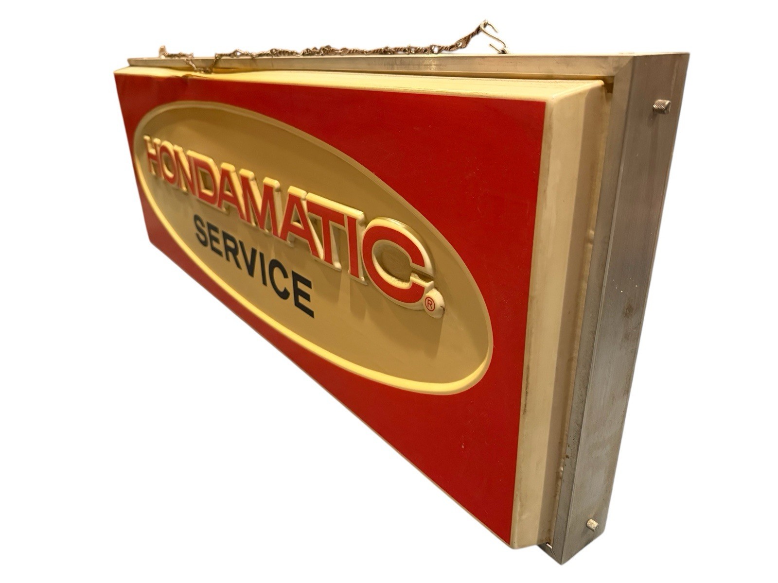 Vintage Rare 1970s Hondamatic Service Lighted Sign Honda Motorcycle Shop Display