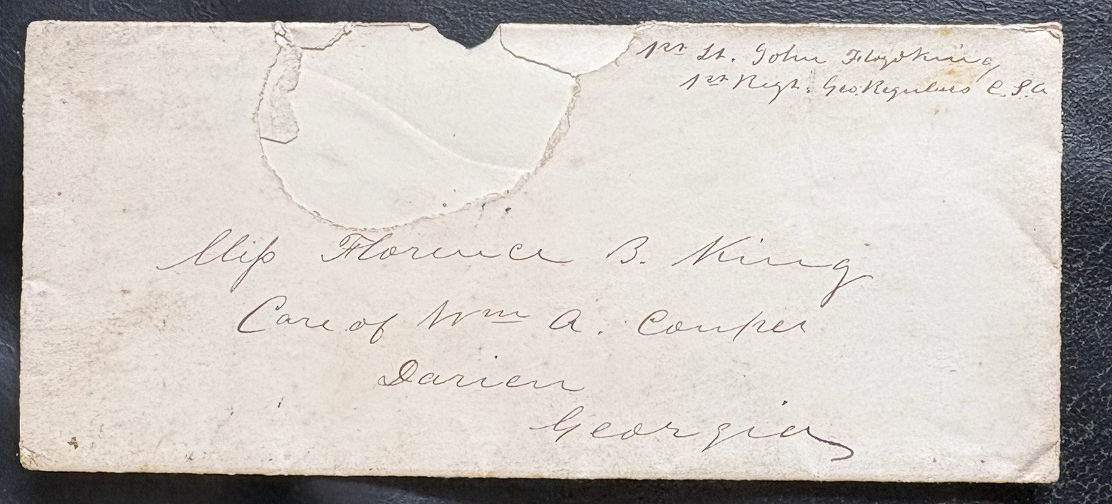 CSA Hand Carried Signed Soldier Cover J. Floyd King US House Of Reps Louisiana