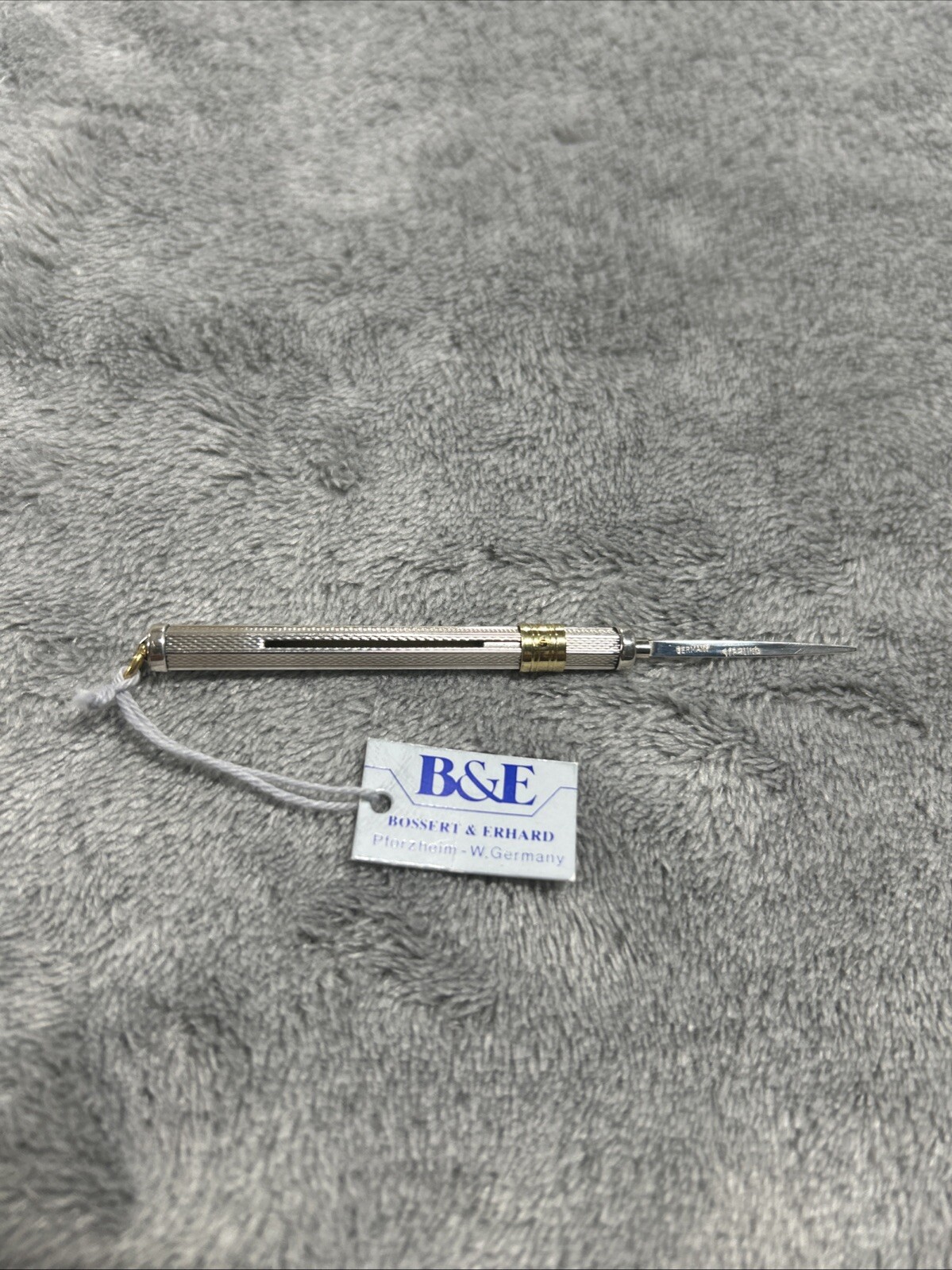 Vintage Bossert Erhard Sterling Silver Sliding Toothpick Retractable German NWT