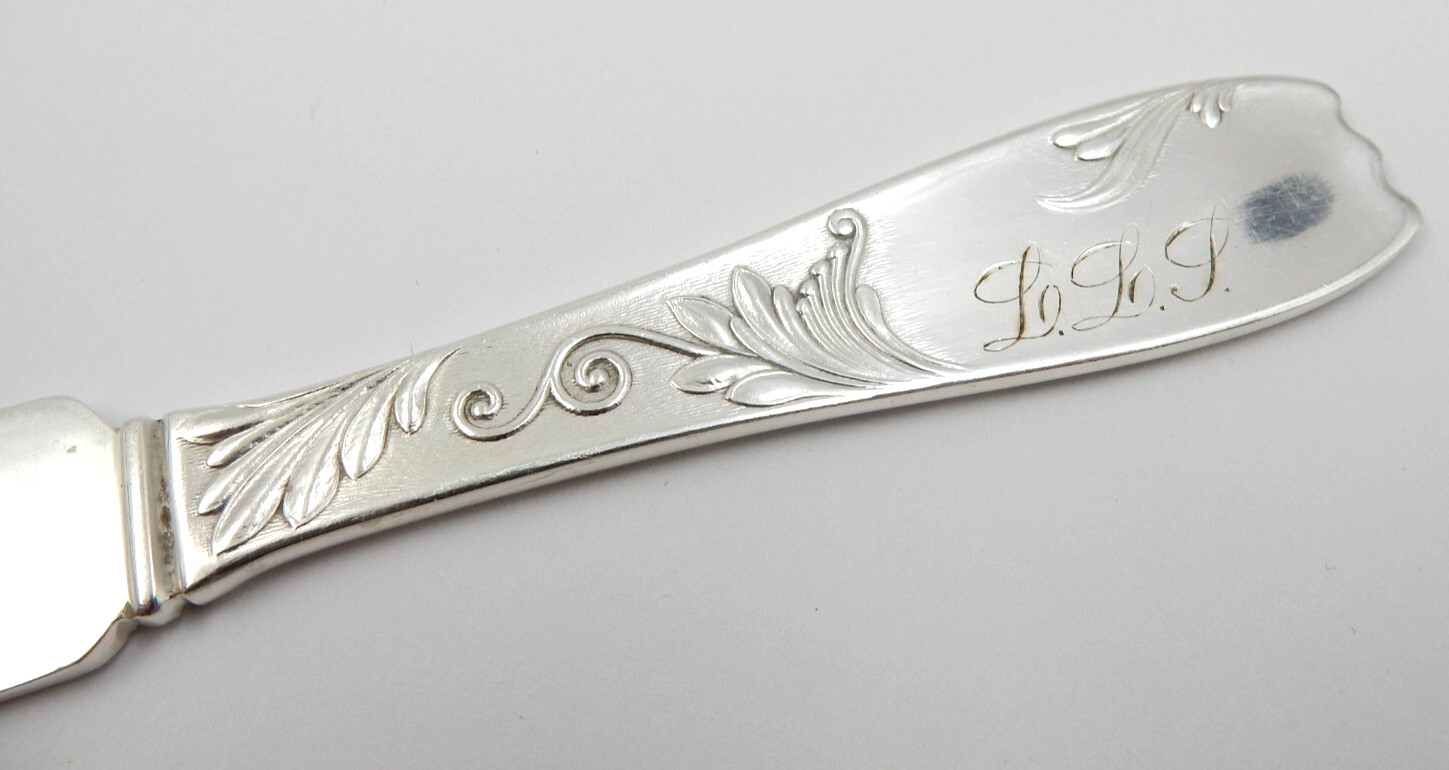 ANTIQUE 1887 GORHAM ROYAL SILVERPLATE VICTORIAN 7-1/2" BUTTER KNIFE, WITH MONO