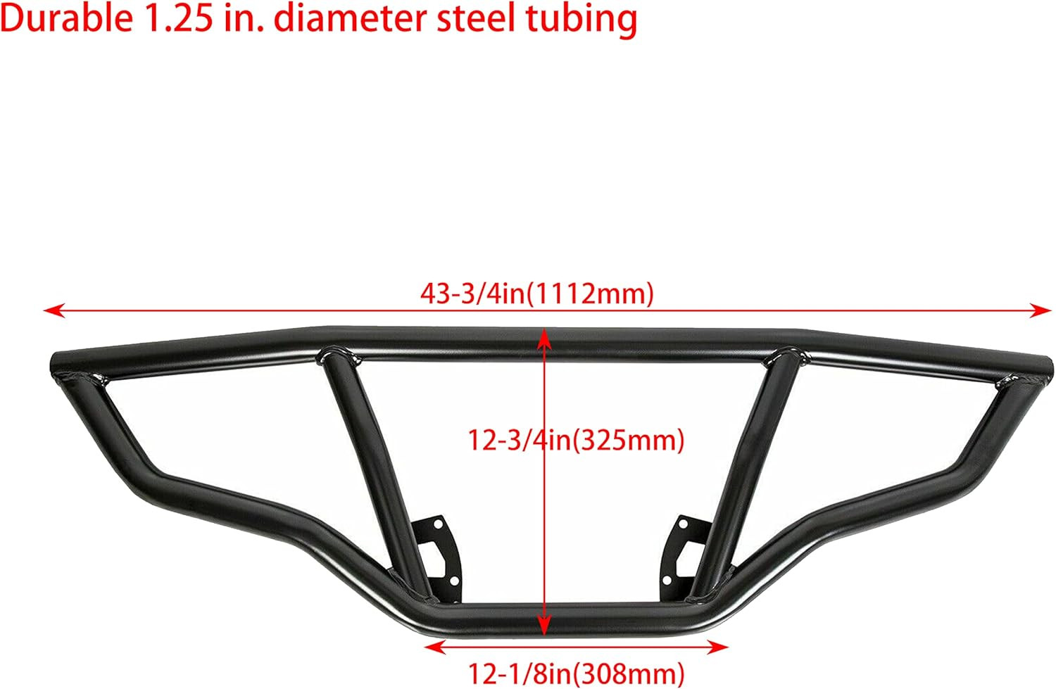 ECOTRIC Front & Rear Brush Guard Bumper 2Pcs Compatible with 2014-2024 Polaris S