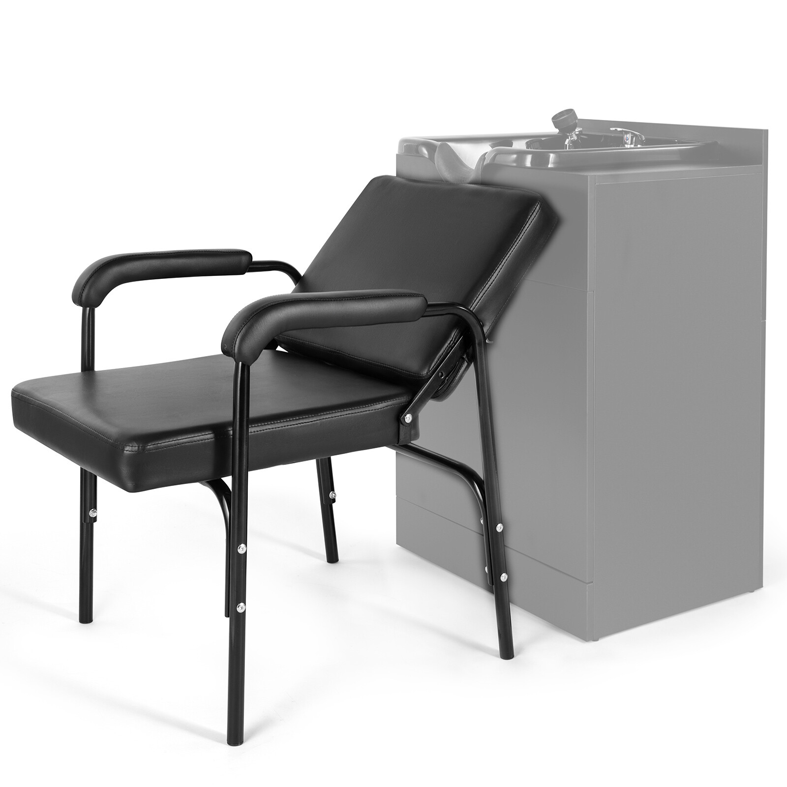 New Black Reclining Salon Barber Shampoo Chair Hair Styling Spa Beauty Equipment