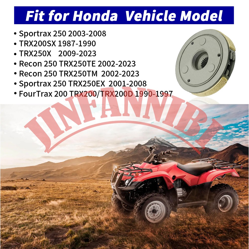 Wet Clutch Assembly Kit Set for Honda Recon 250 TRX250TM TRX250TE 2002-2023
