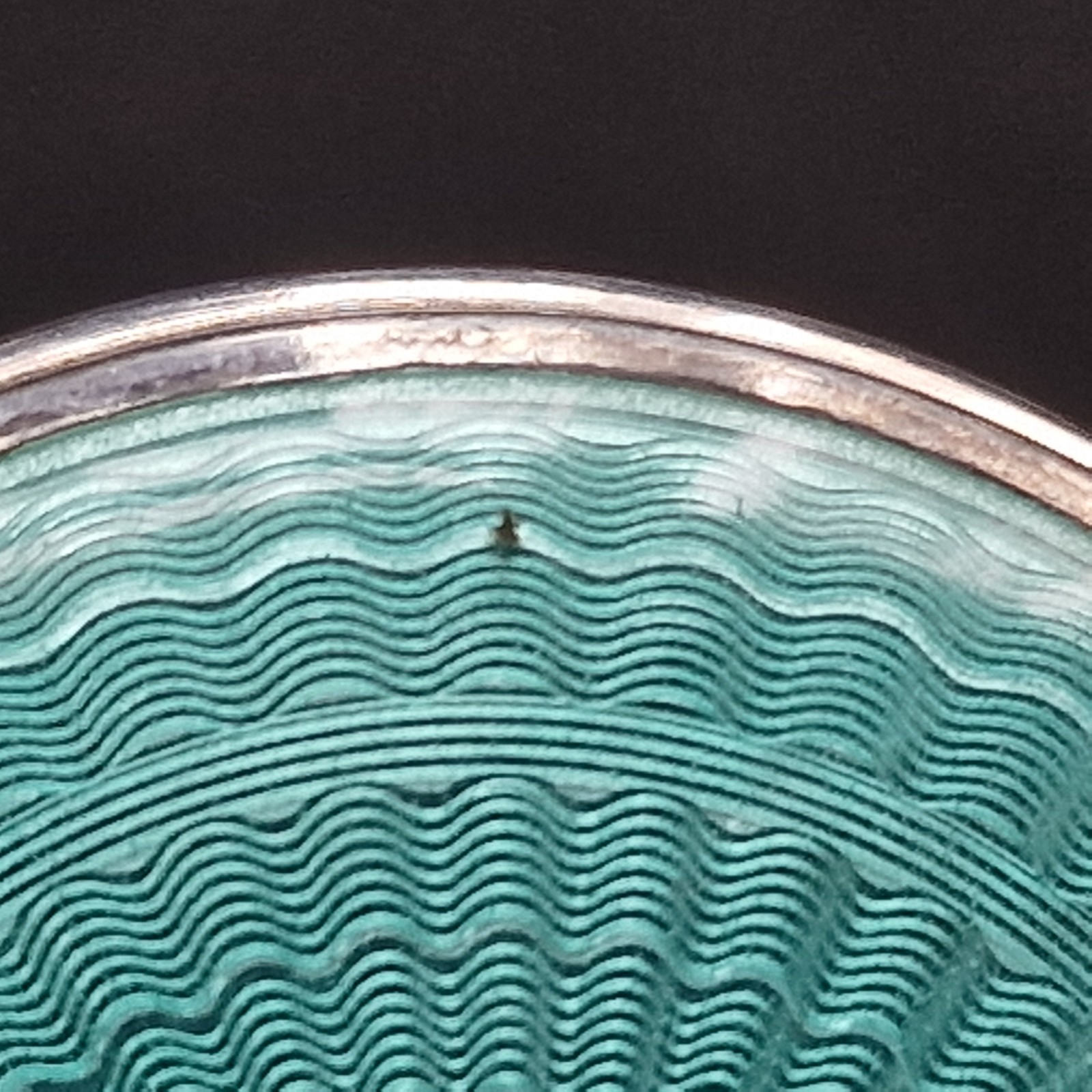 Antique Sterling Silver & Guilloché Enamel Circular Box by Lawrence Emanuel 1919