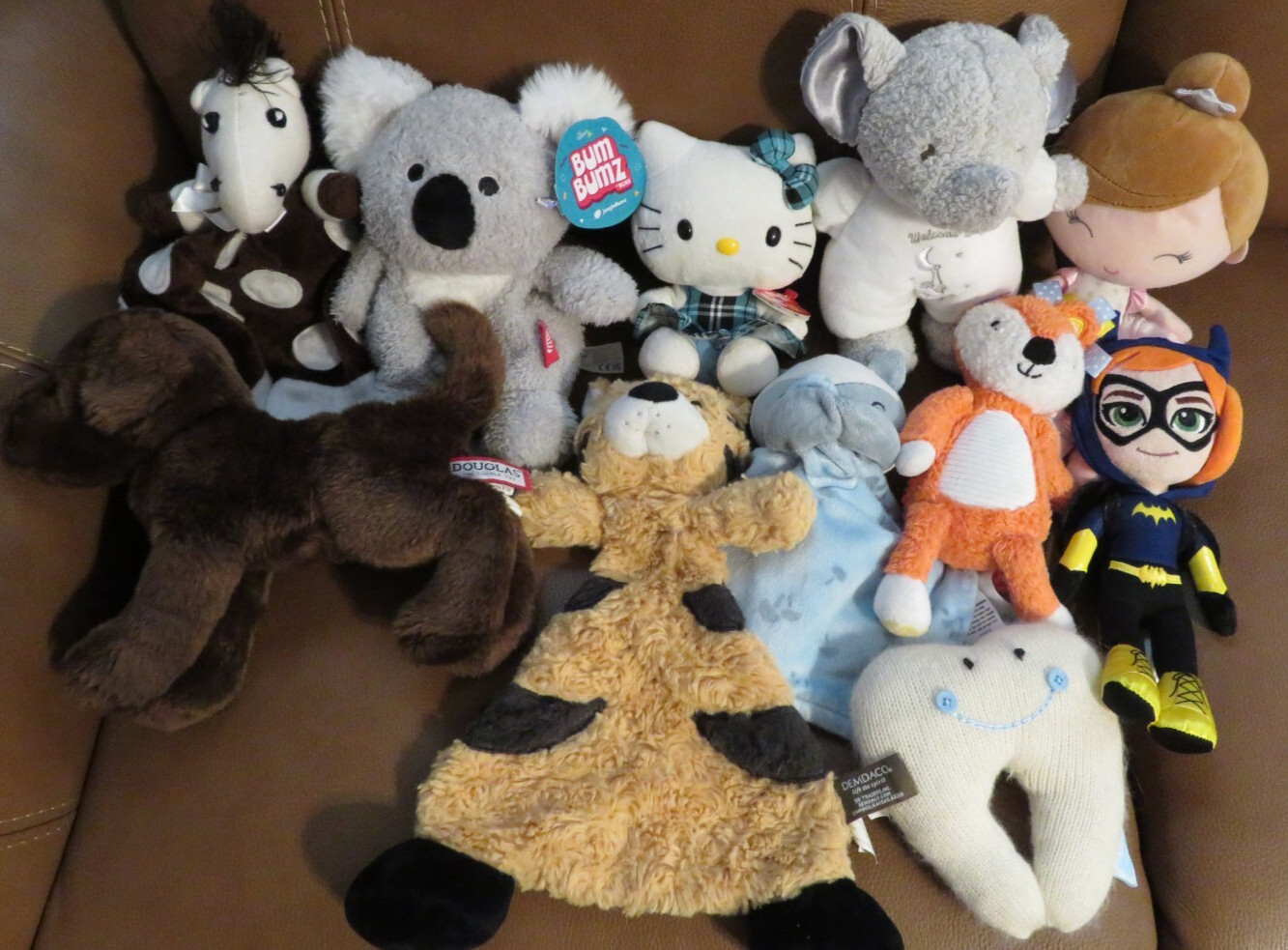 Mixed Lot of Stuffed Animals TY Hello Kitty Douglas Little Me Demdaco & more