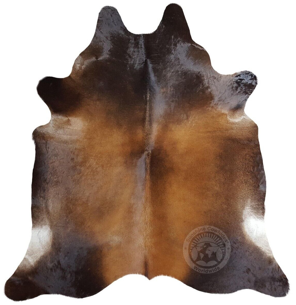 Real Cowhide Rug Mahogany Honey - Size 6 X 7-8'