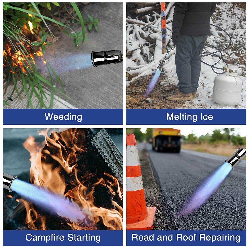 Propane Torch Weed Burner Kit with Battery Electric Pulse Ignition Flame Thrower