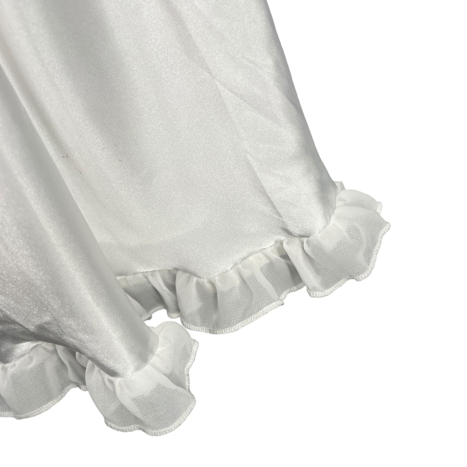 Linea Donatella White Satin Slip Nightgown Lace Beaded Bridal Size M New