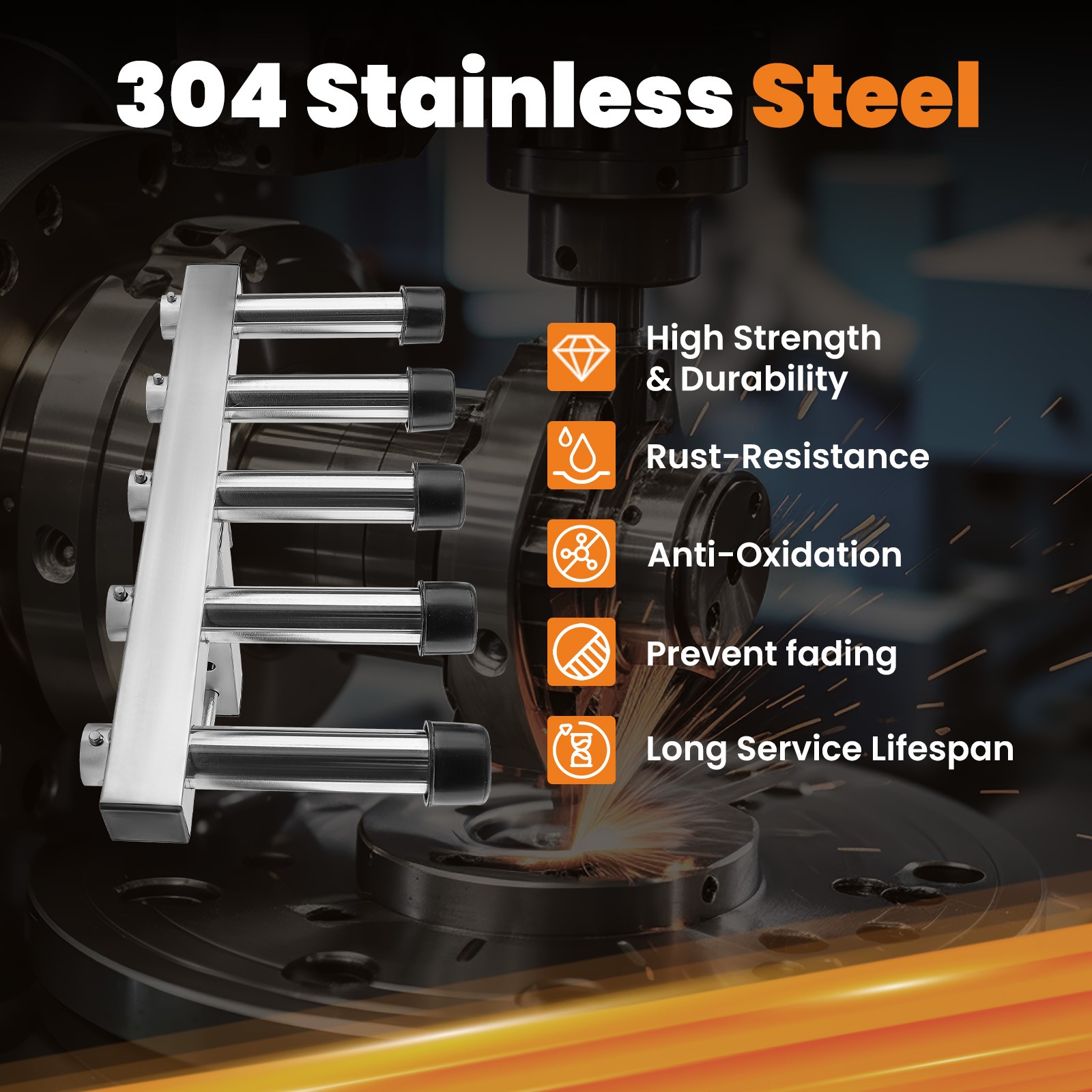 Truck Hitch Car Fishing Rod Holder For 2" Hitch Receiver Mount 6 Tube Stainless