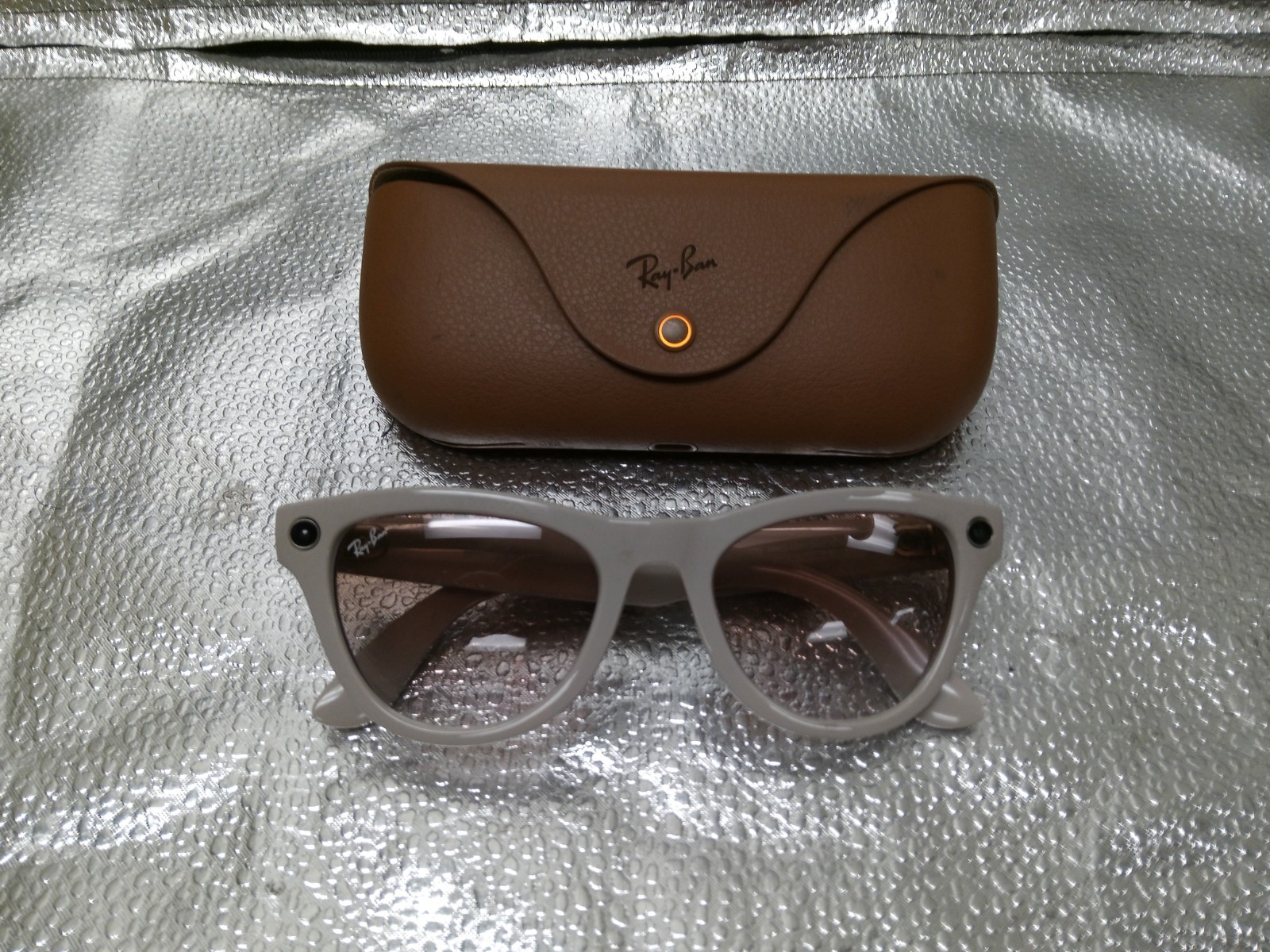 Ray-Ban | Meta Skyler Smart Glasses - Shiny Gray Frames, Pink Lenses-RW4010