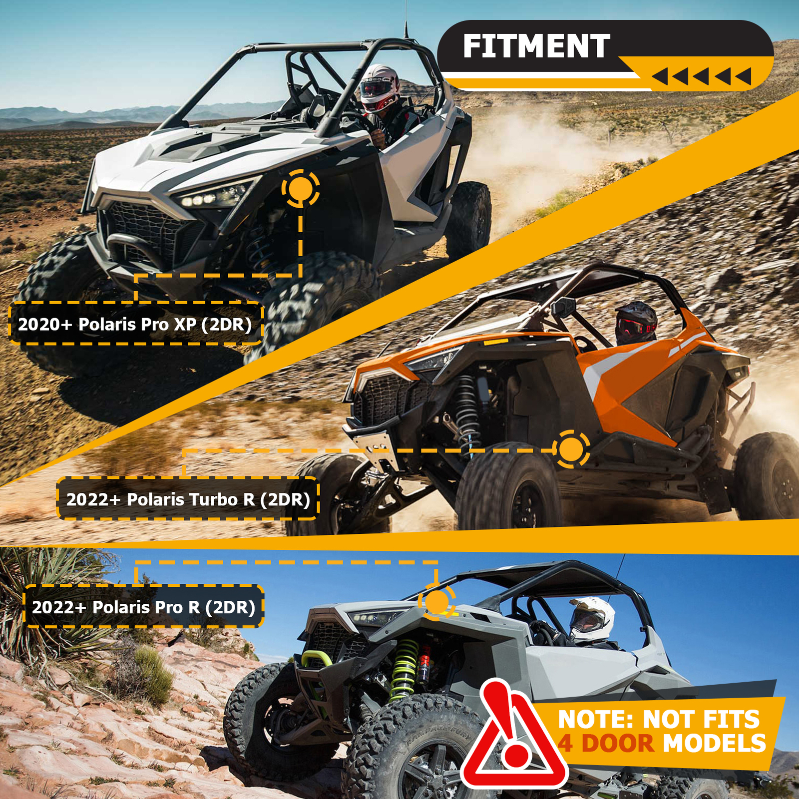 WEISEN Steel Nerf Bars Rock Sliders For 2020+ Polaris RZR Pro XP/Turbo R/Pro R