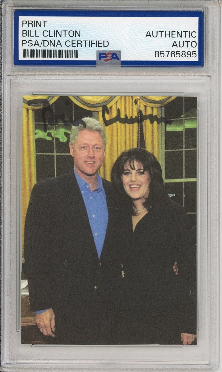 President Bill Clinton SIGNED AUTOGRAPH Monica Lewinsky Picture Cut PSA DNA COA