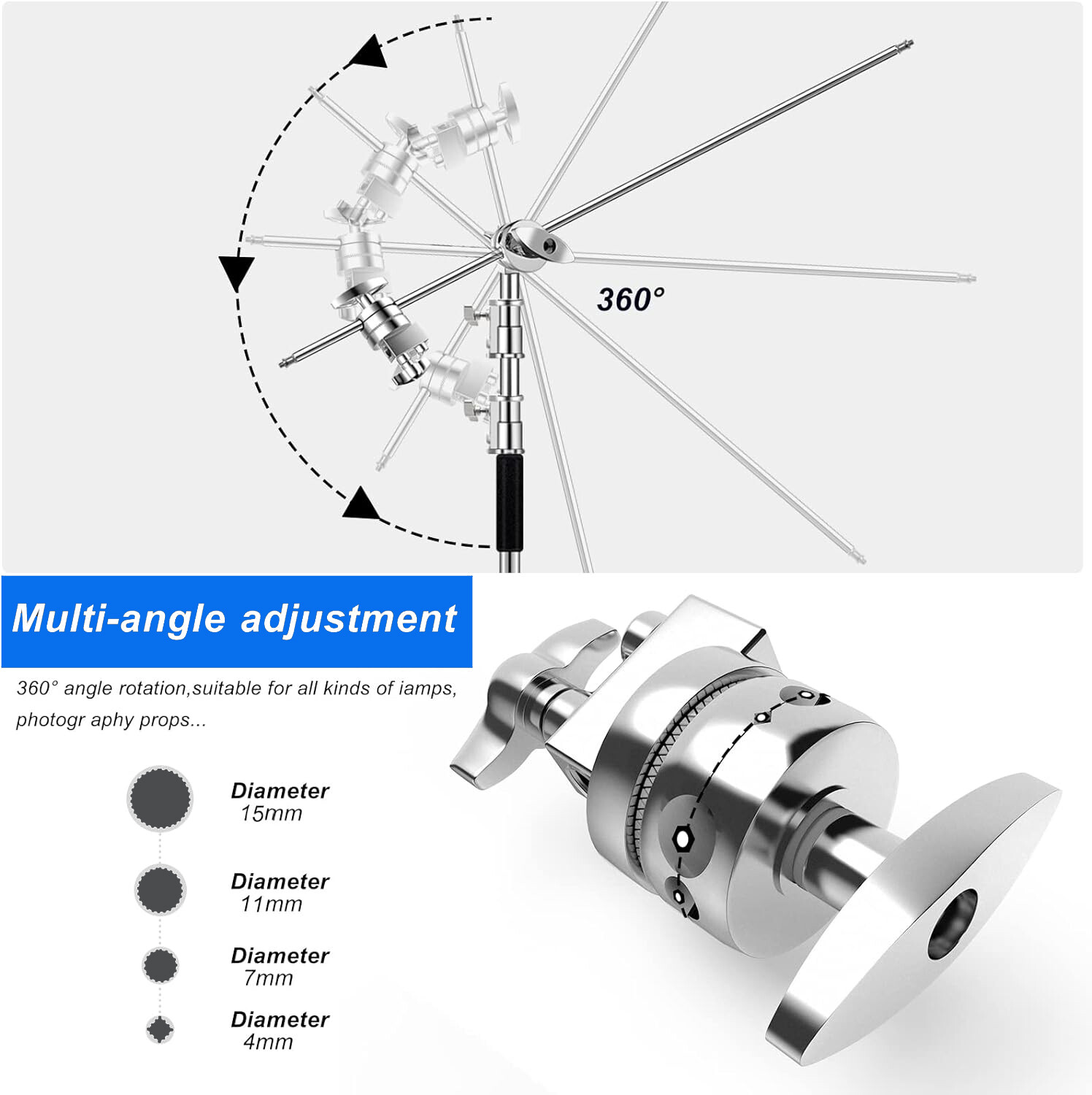 2 pack Photo Studio 10ft Heavy Duty C Stand Century Stand for Aputure Godox