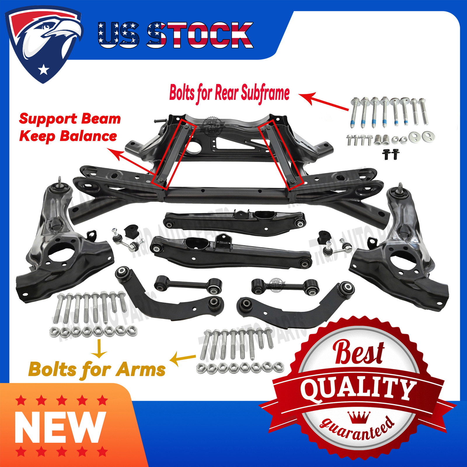 Rear Crossmember for Dodge Caliber Compass Patriot 2WD W/Bolts Arms 5105251AB