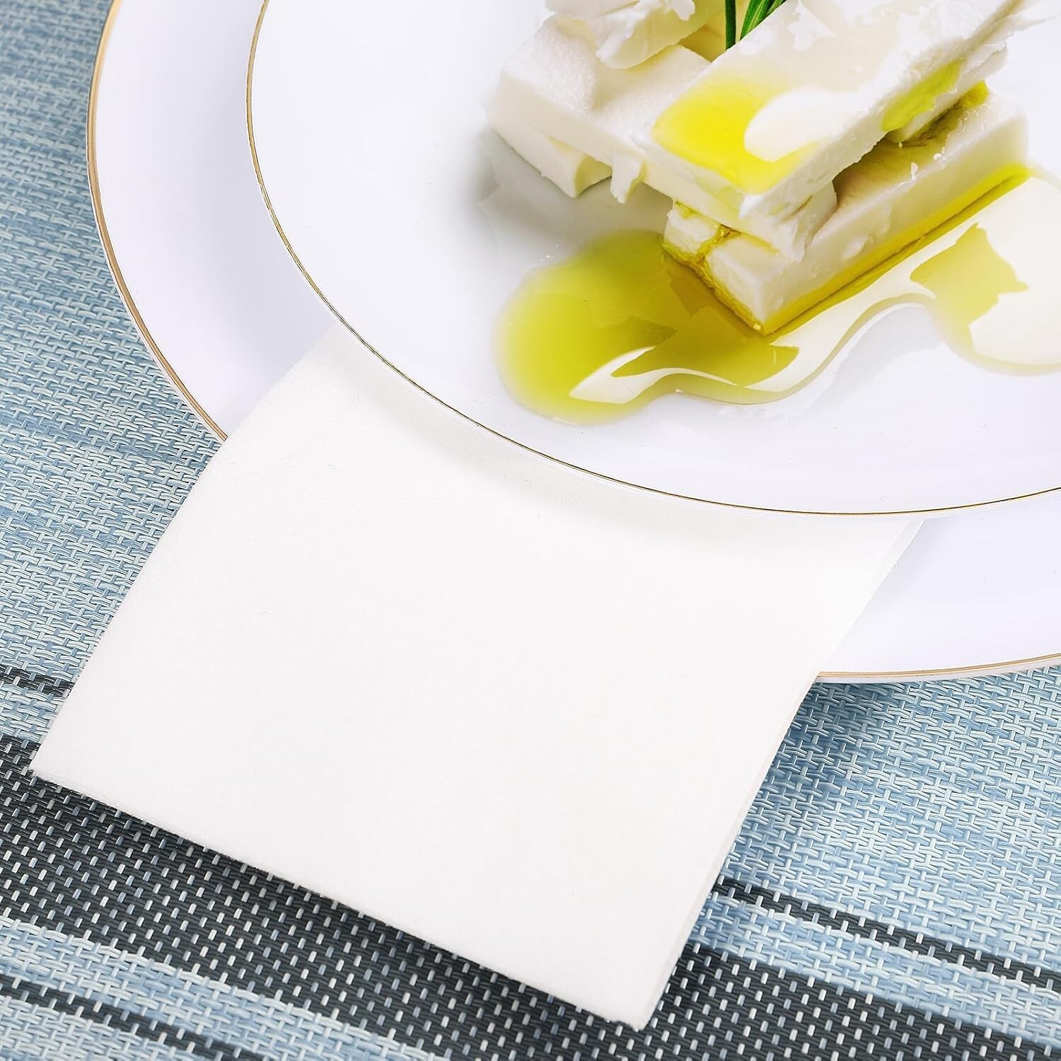 100-Pack Disposable Linen-Feel Guest Towels, 12" x 17" Cloth-Like Hand Bathro...