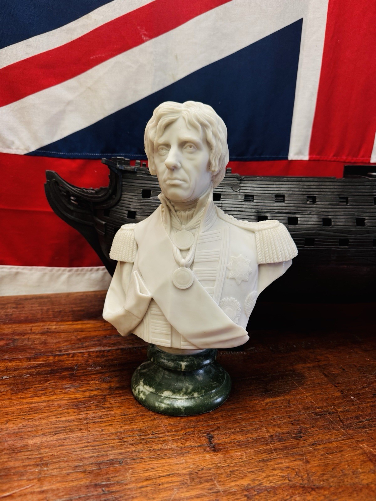 Superb Vintage Marble Bust of Vice-Admiral Viscount Nelson after Frederick’s.