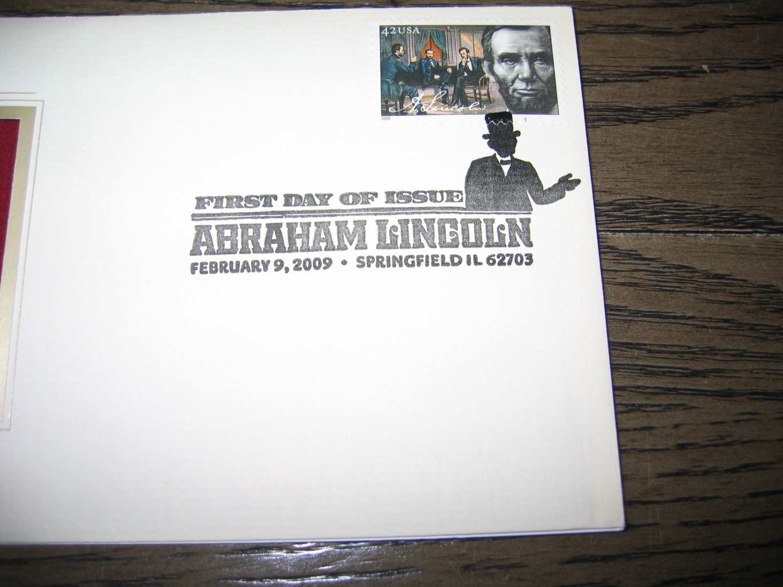 2009 Abraham Lincoln President Replica Golden Cover Stamp