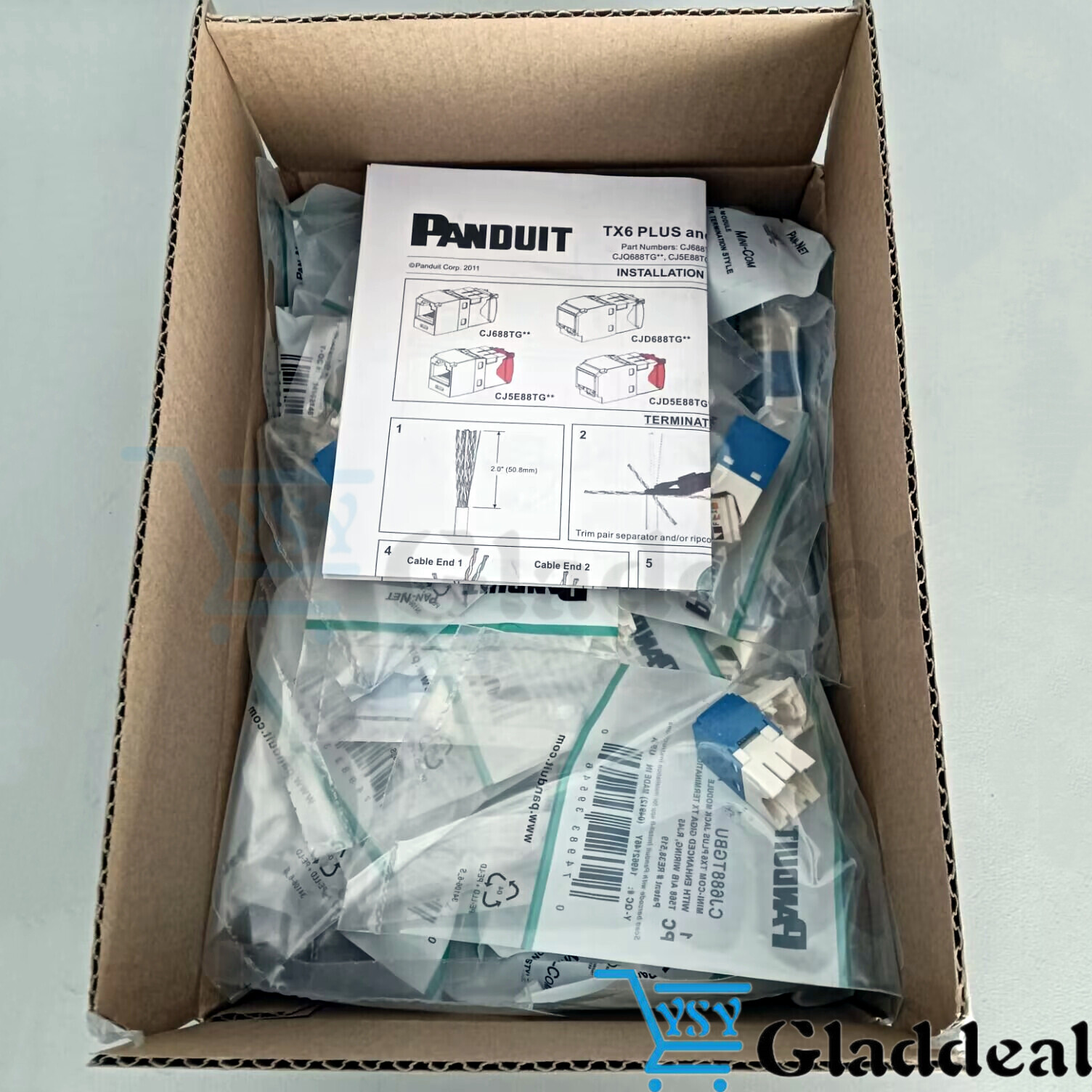 For Panduit Giga TX Cat6 jack blue CJ688TGBU BOX OF 50. Free shipping！