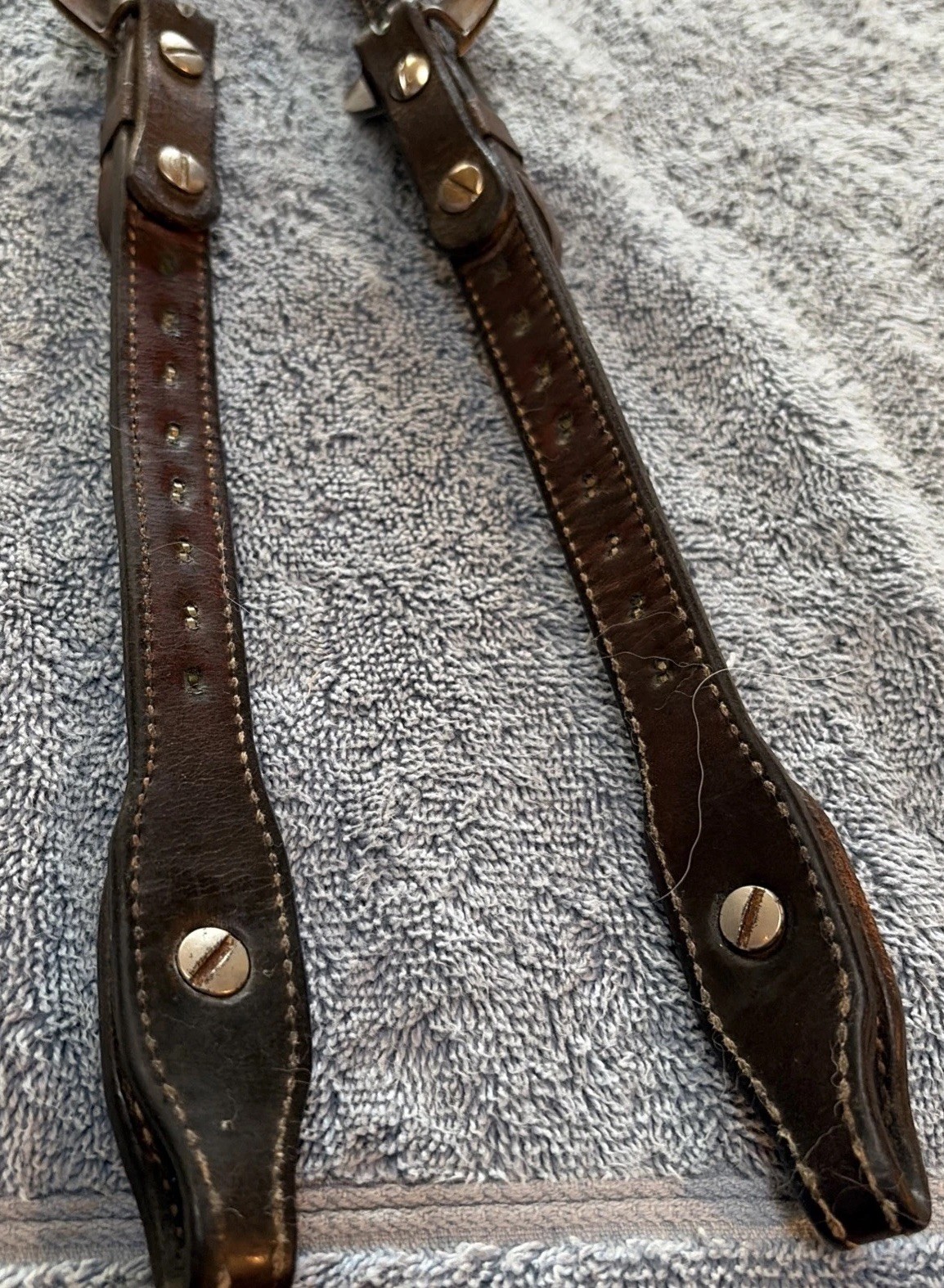 Vintage Style Headstall with Star Silver On On Rod Iron with Buttons Horse Tack