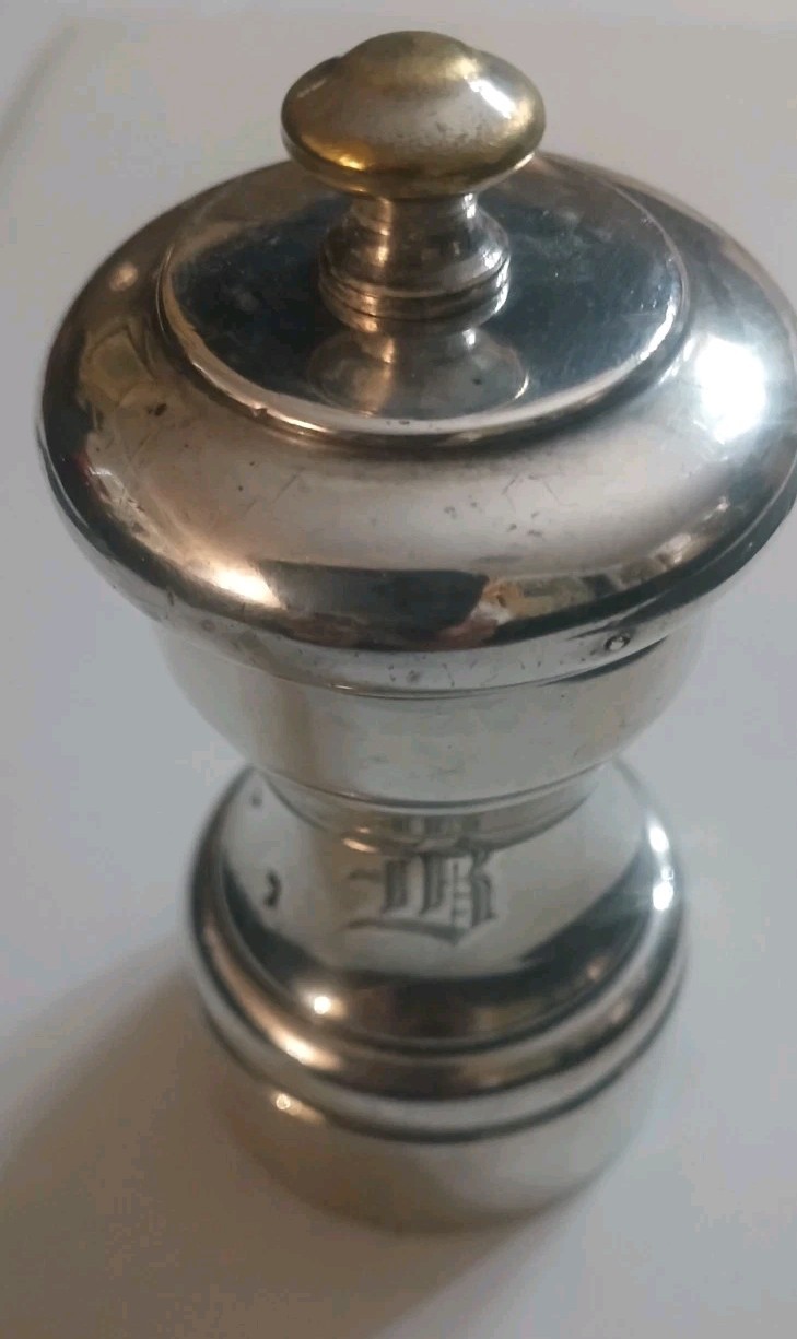 Vintage French Sterling Silver Pepper Grinder