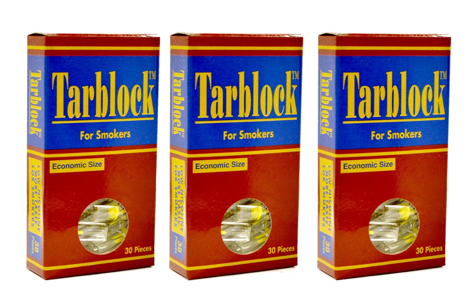 TARBLOCK Cigarette Filter Tips 3 Pack (90 filters) ~Free Shipping! (4 HOLES)