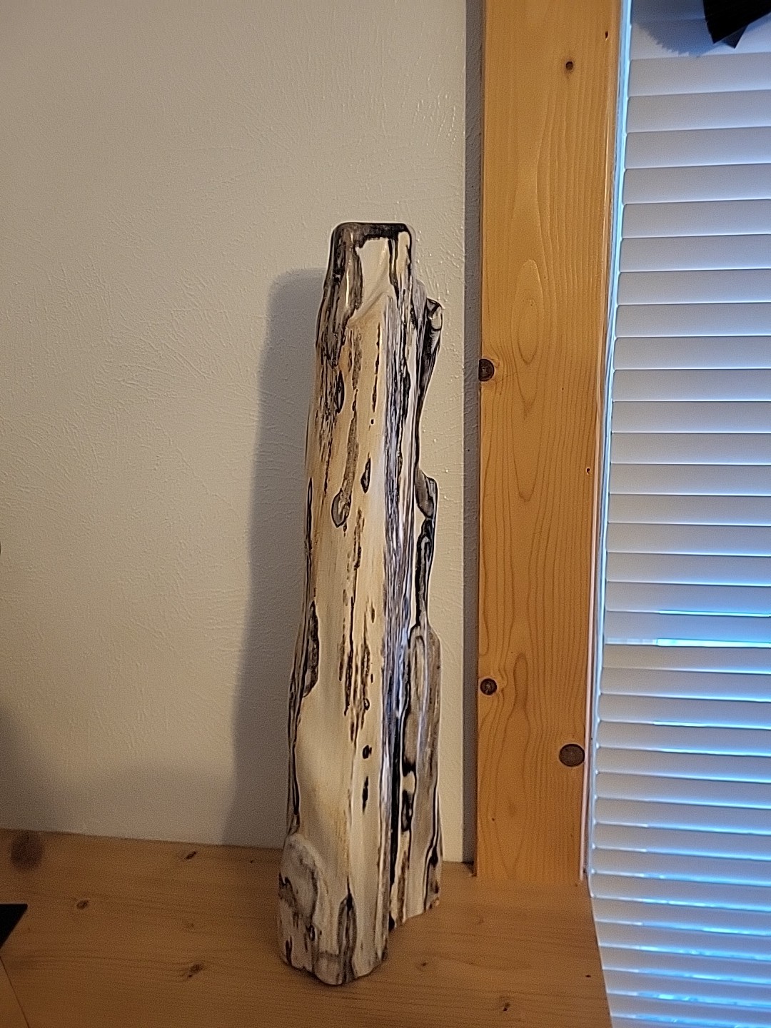 Polished Petrified Wood Fossil Wood Rare Chocolate Calcite Freeform 18.5 inches