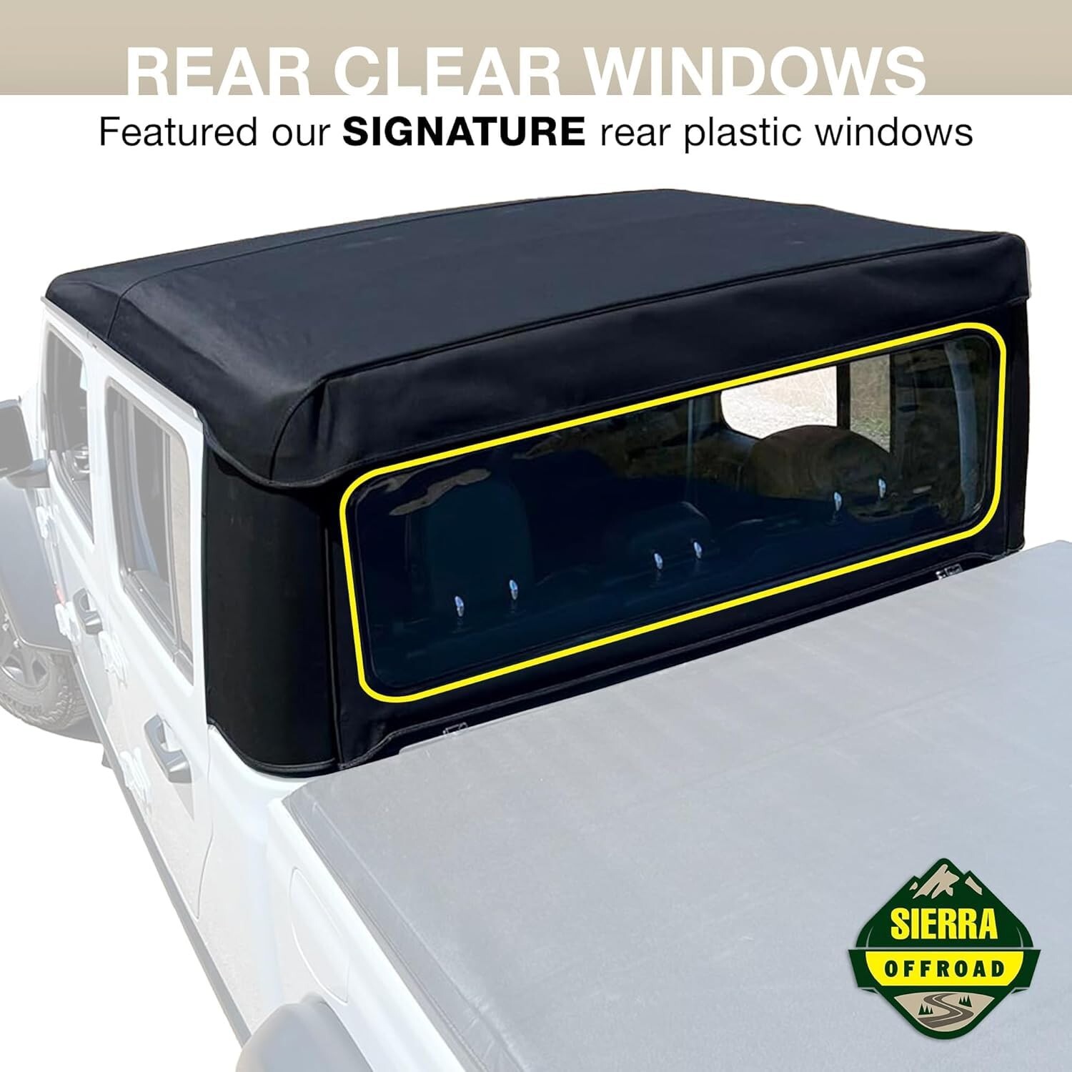 Sierra Offroad Soft Top 2020-2026 Jeep Gladiator JT Black, Twill Canvas 4DR