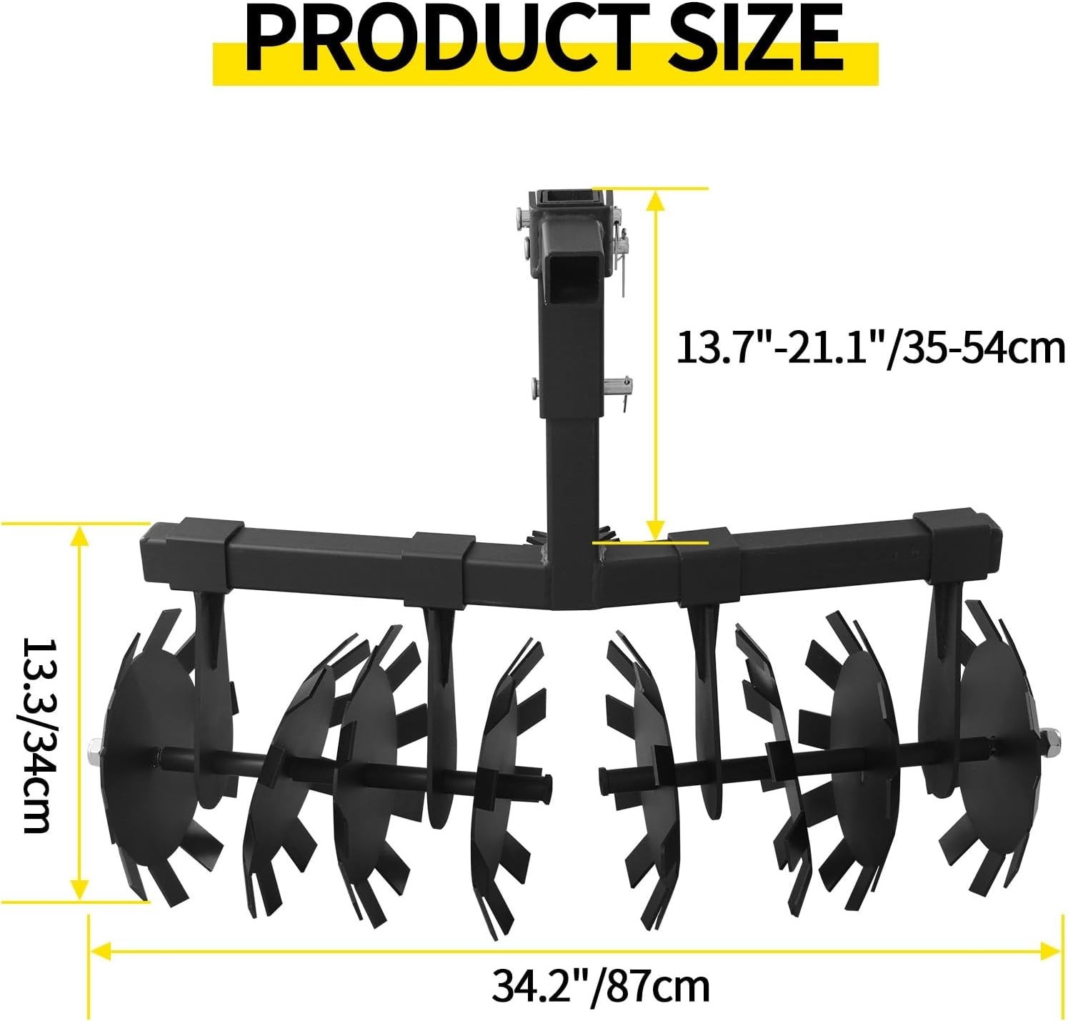 32" Cut Width ATV/UTV Disc Plow Harrow With 2" Receiver Hitch Heavy Duty Attach